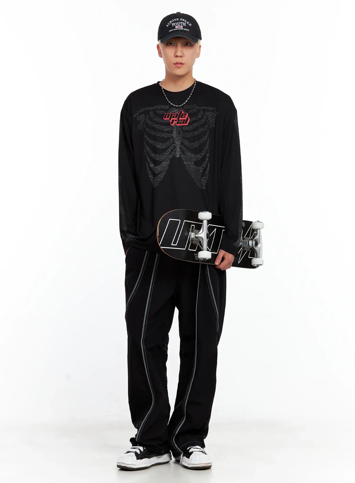 Men's Graphic Skull Long-Sleeve Tee IL511