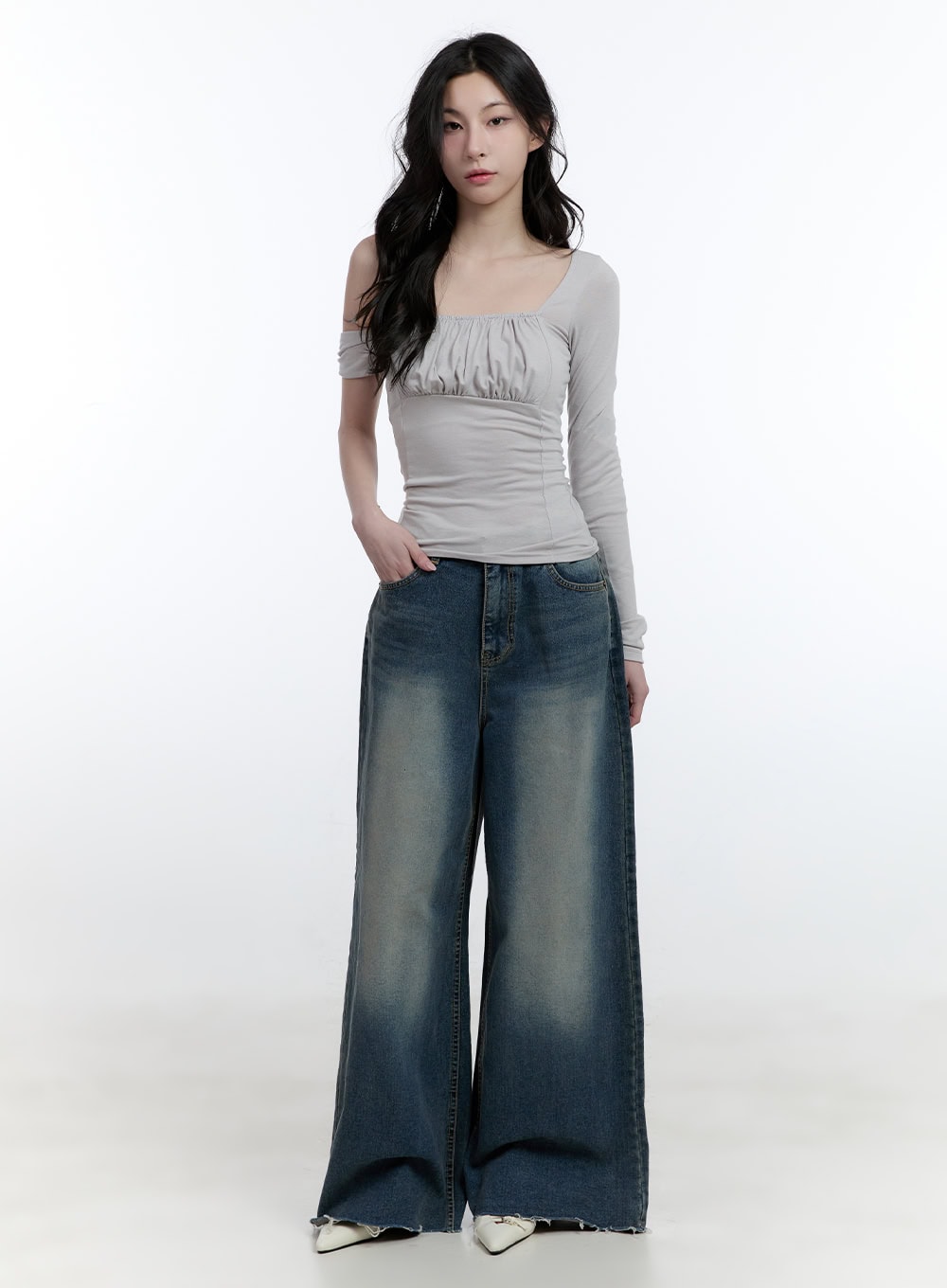 Joana Destroyed Wide-Leg Flare Jeans CJ520