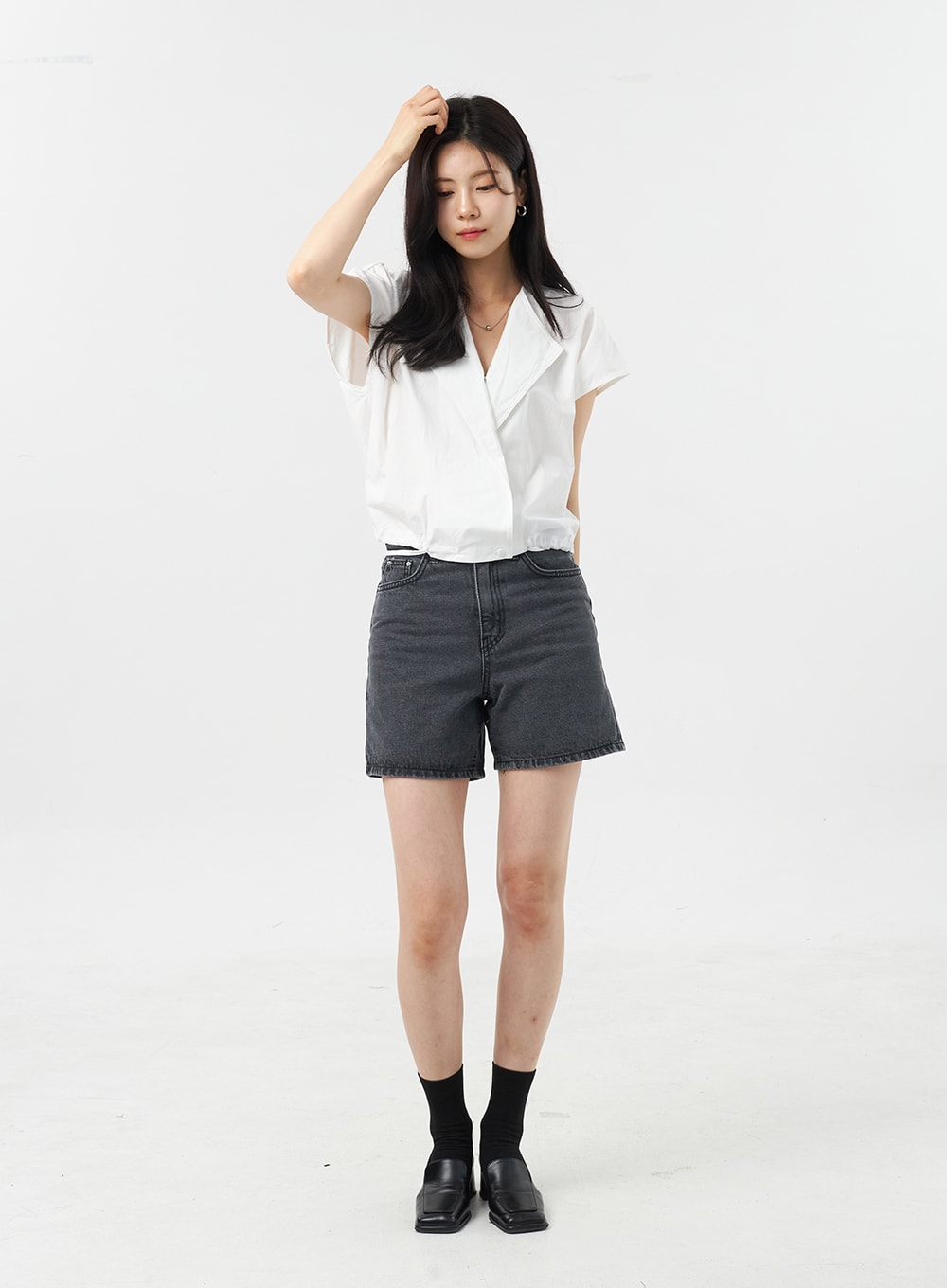 Wide Denim Shorts OU309