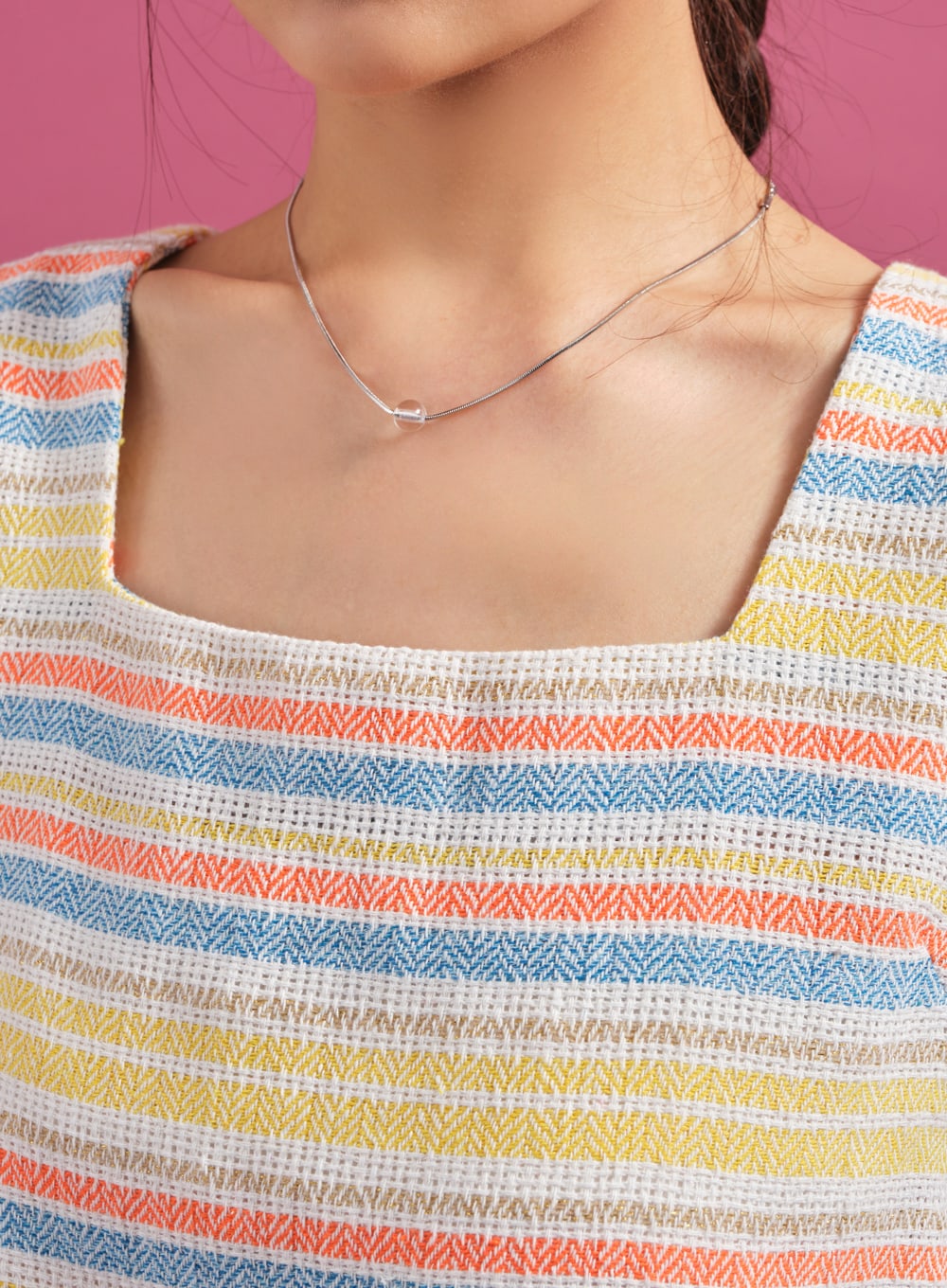 Silver Color Marble Necklace CY16