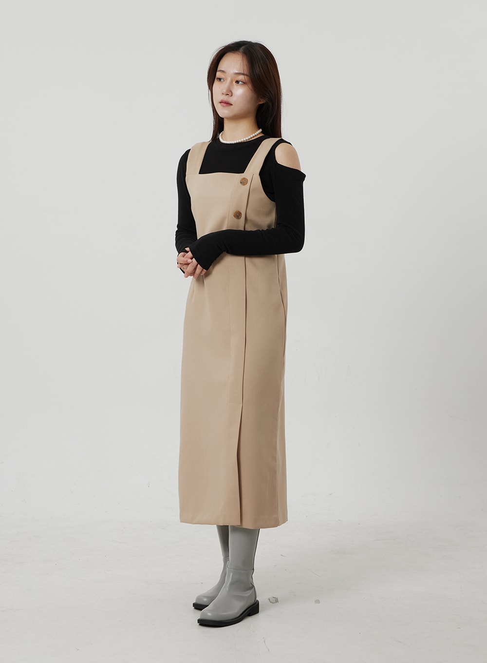 Wrapped Button Maxi Dress OF307