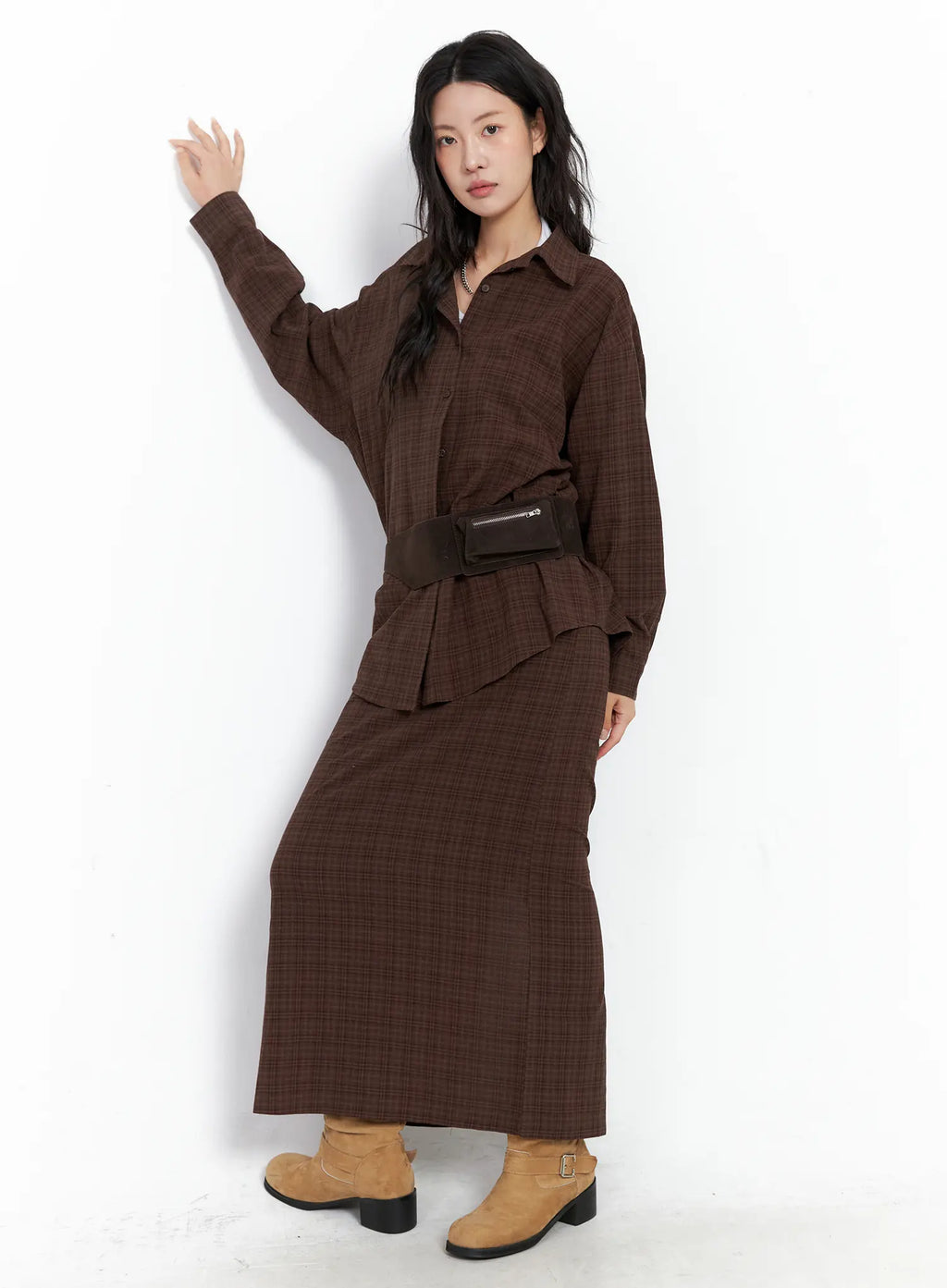 Plaid Maxi Skirt CC1809