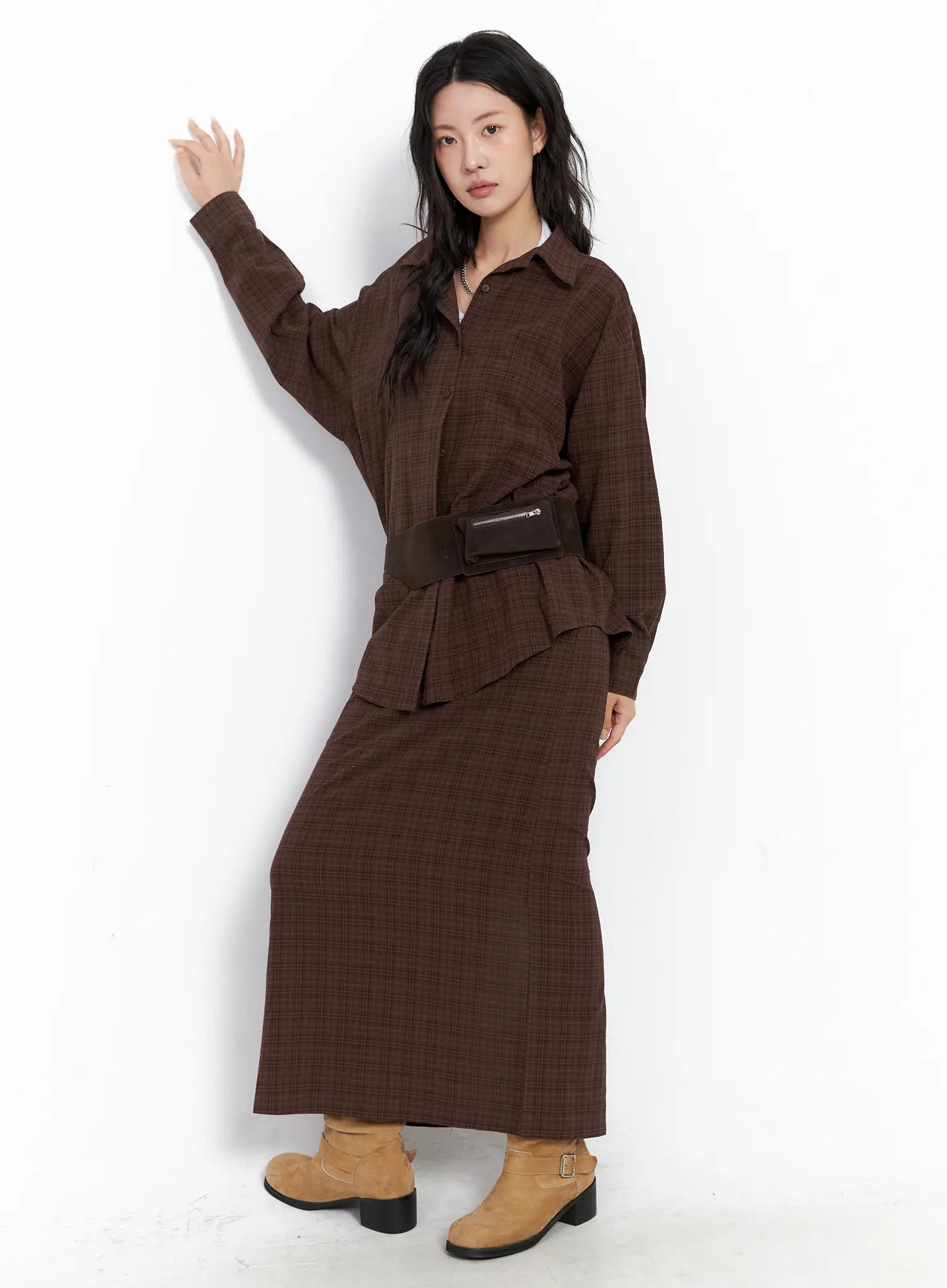 Plaid Maxi Skirt CC1809