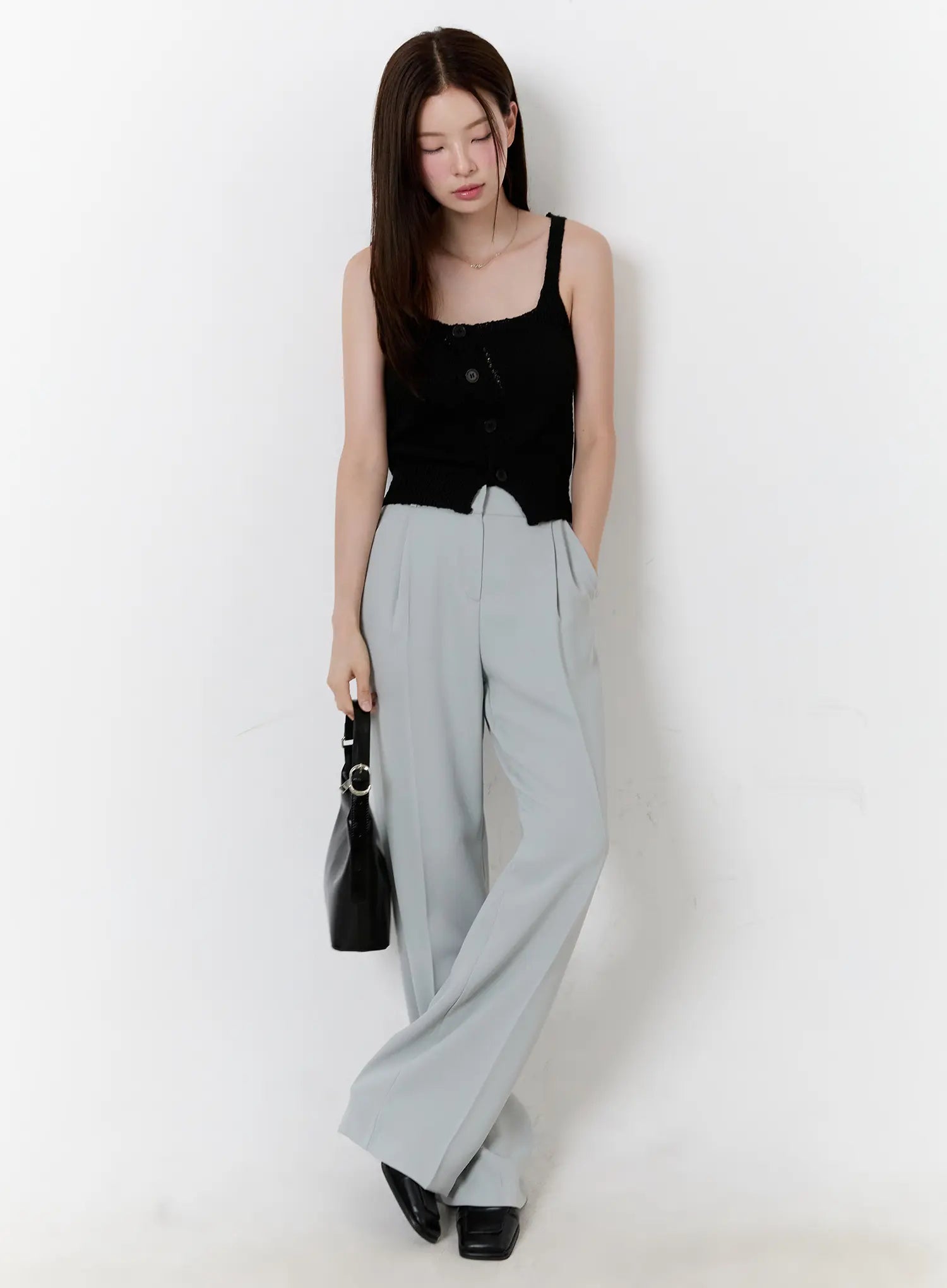 Pintuck Wide-Fit Pants CU513