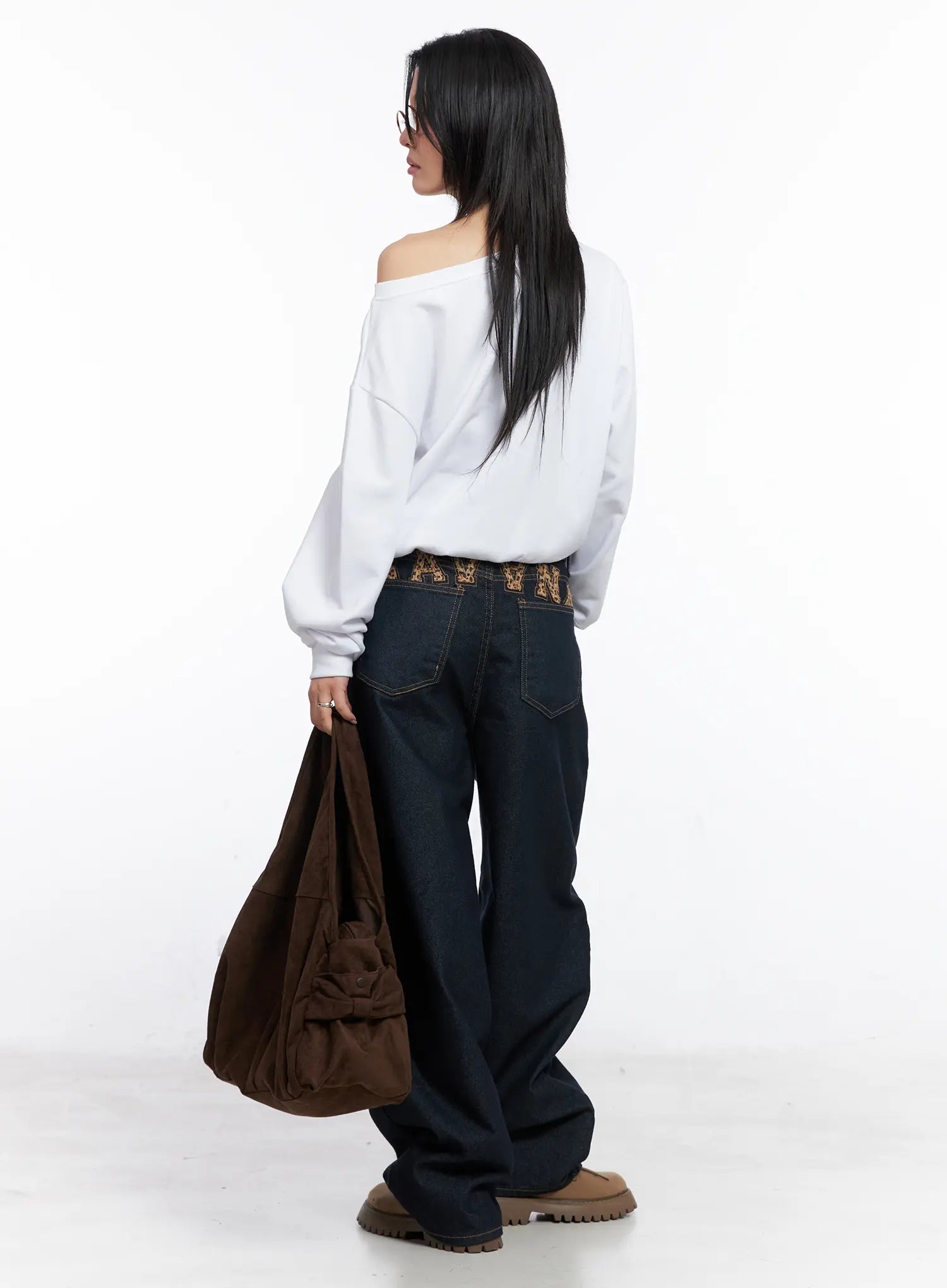 Clare Patterned Graphic Wide-Leg Jeans CO508