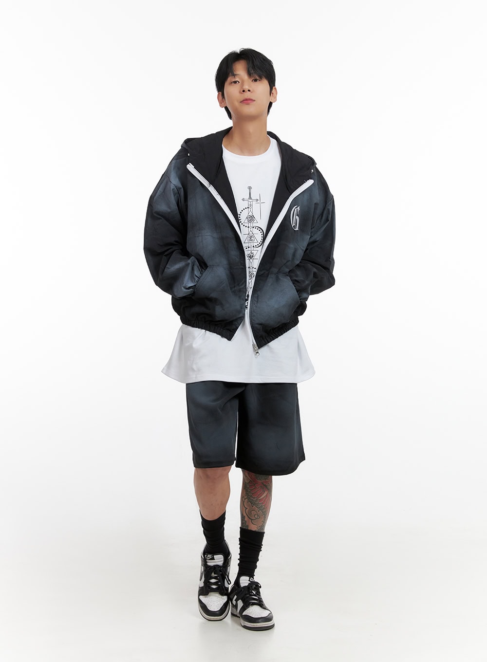 Men's Washed Cotton Sweat Shorts IL404