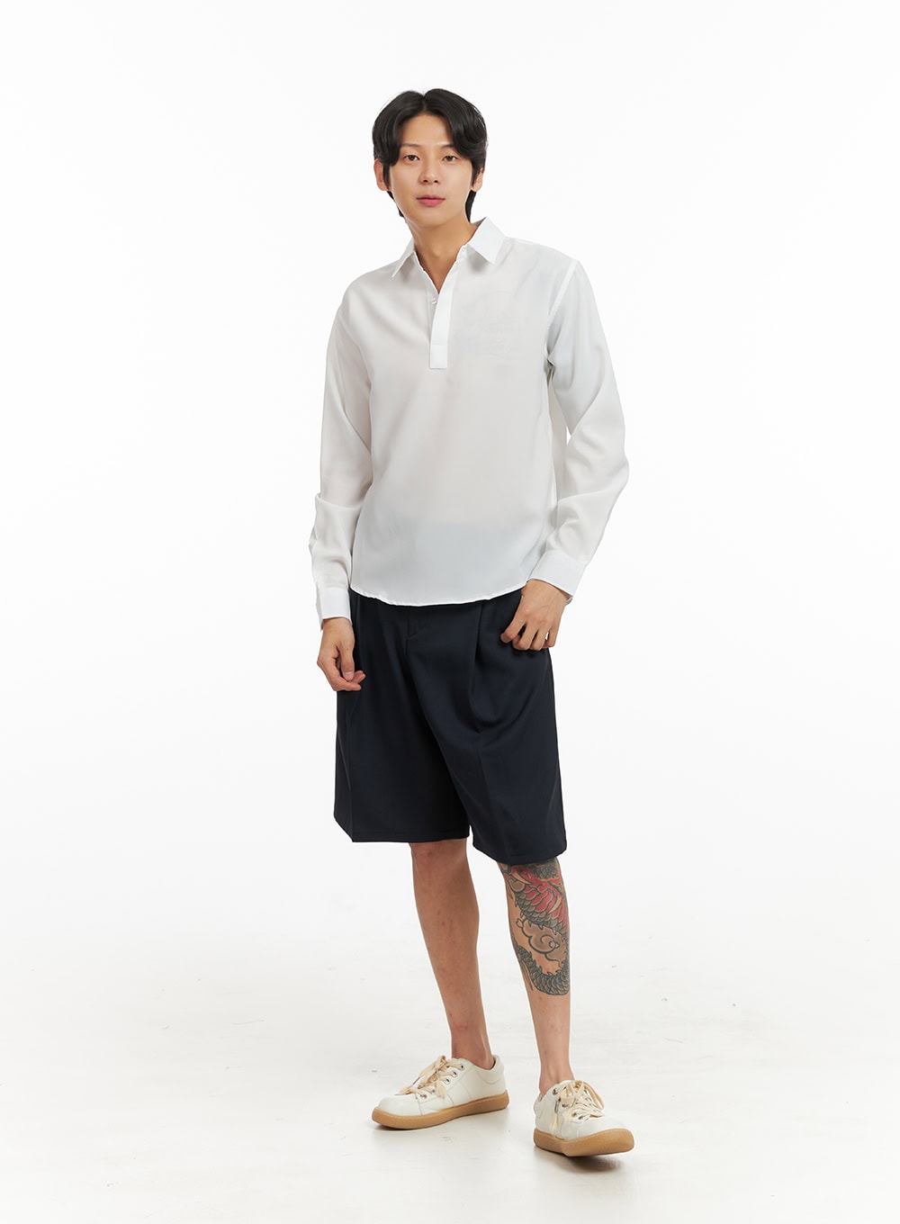 Men's Pintuck Wide Leg Shorts IY416