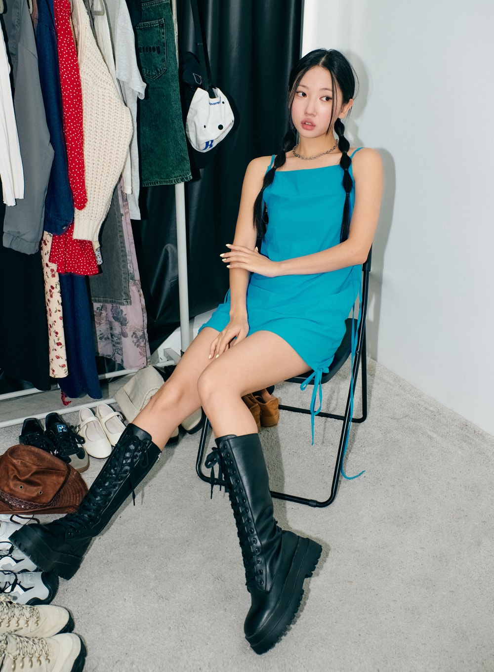 Sleeveless Side-Tie Mini Dress IS304