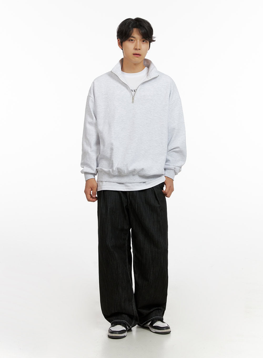 Men's Stitched Pintuck Wide Leg Pants IG409