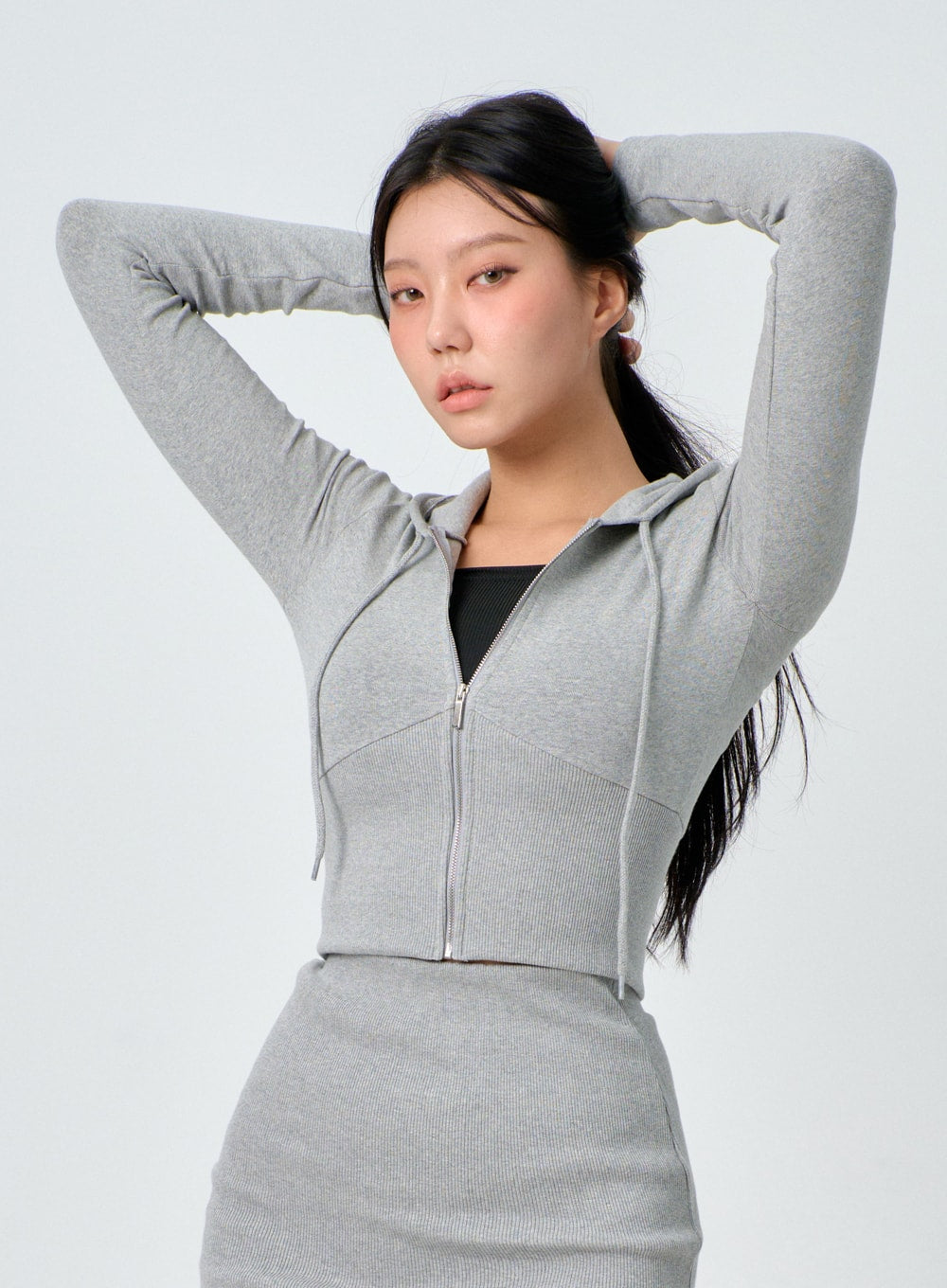 Cropped Zip-Up Hoodie IF301