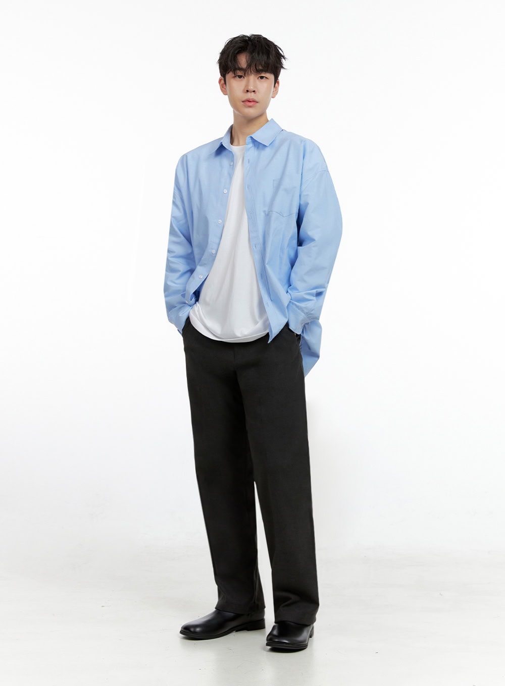 Men's Wool Blend Straight Leg Pants IN422