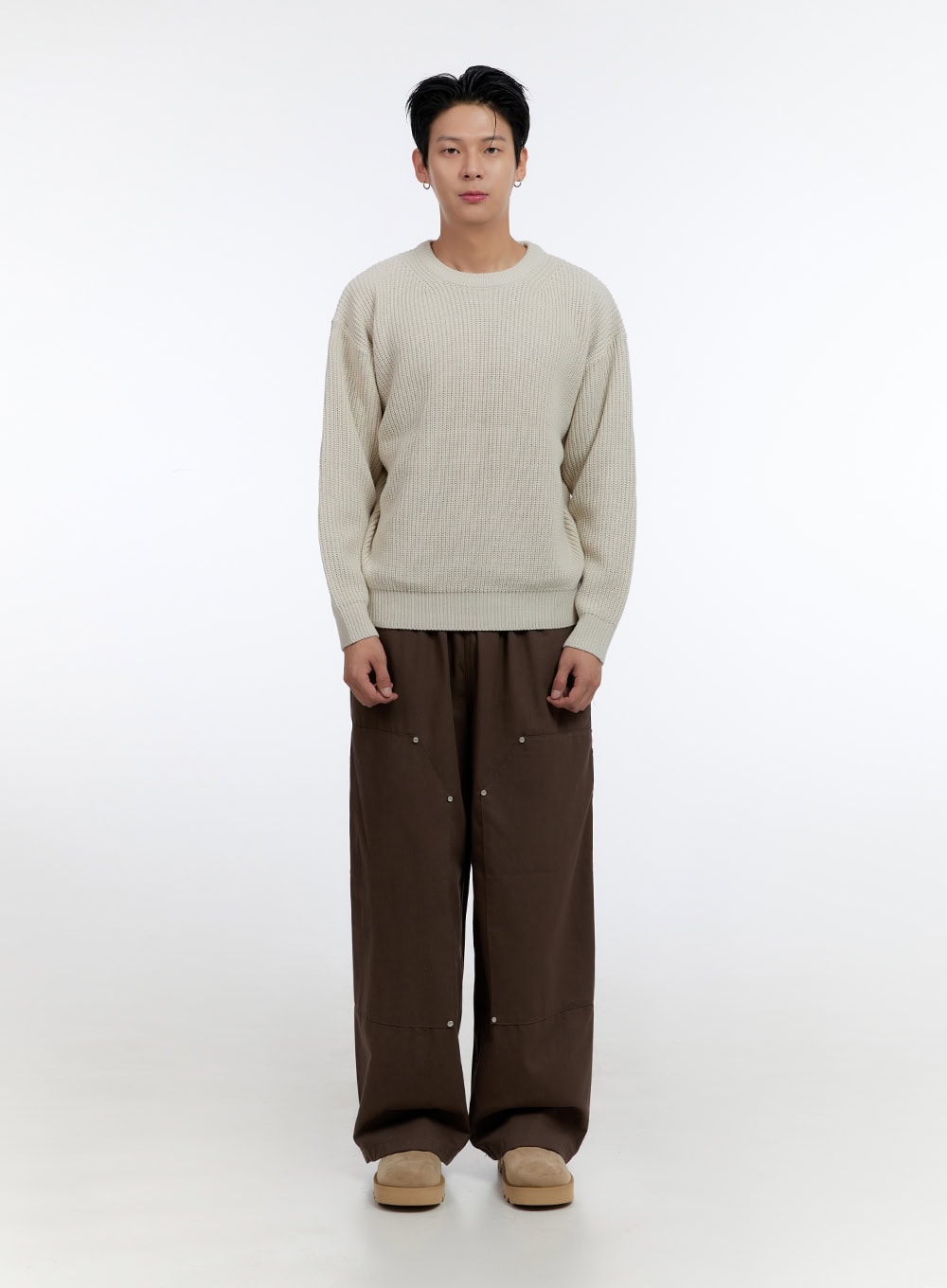 Men's Stud Wide Leg Pants IO428