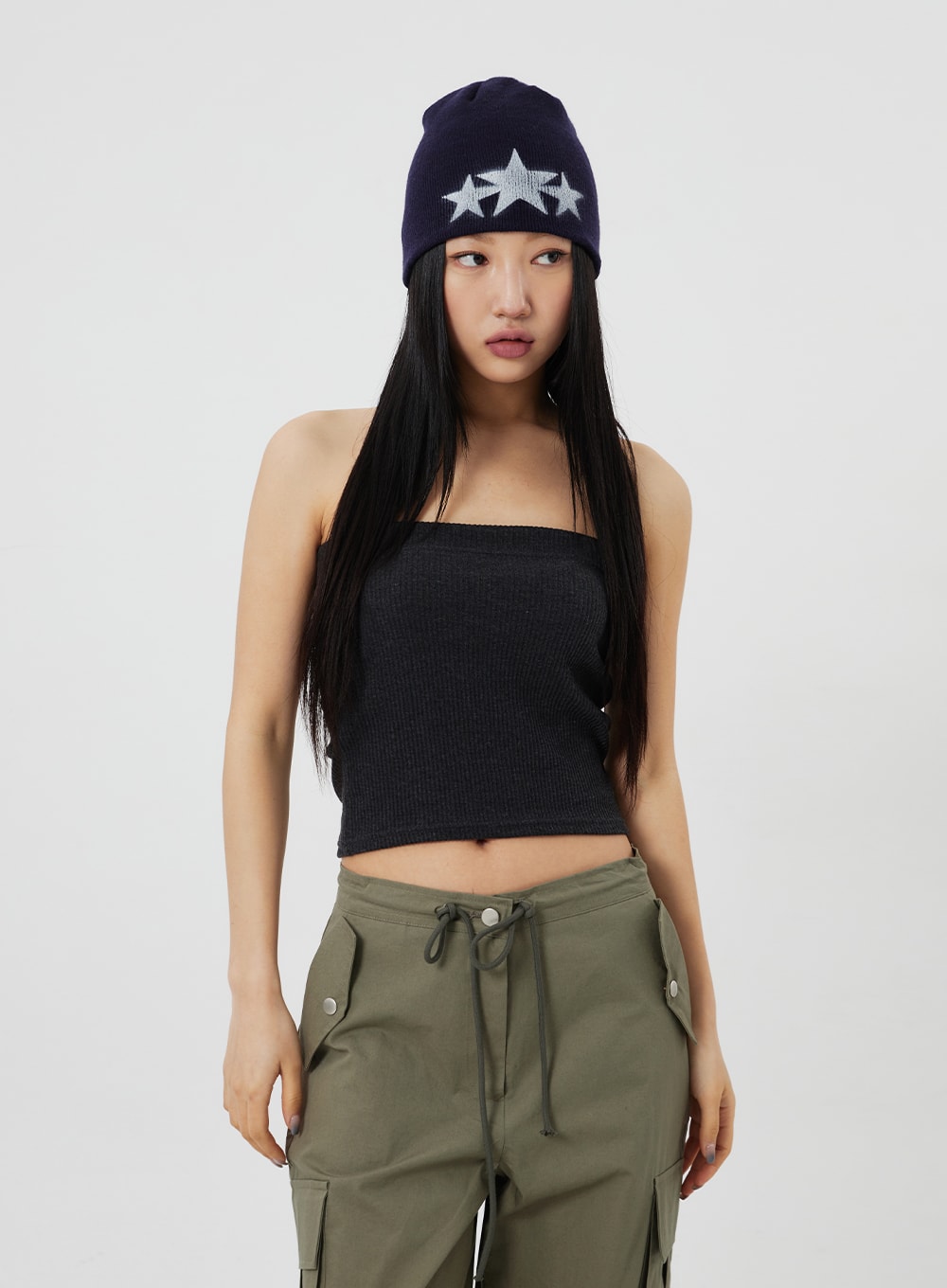 Ribbed Knit Tube Top CF323