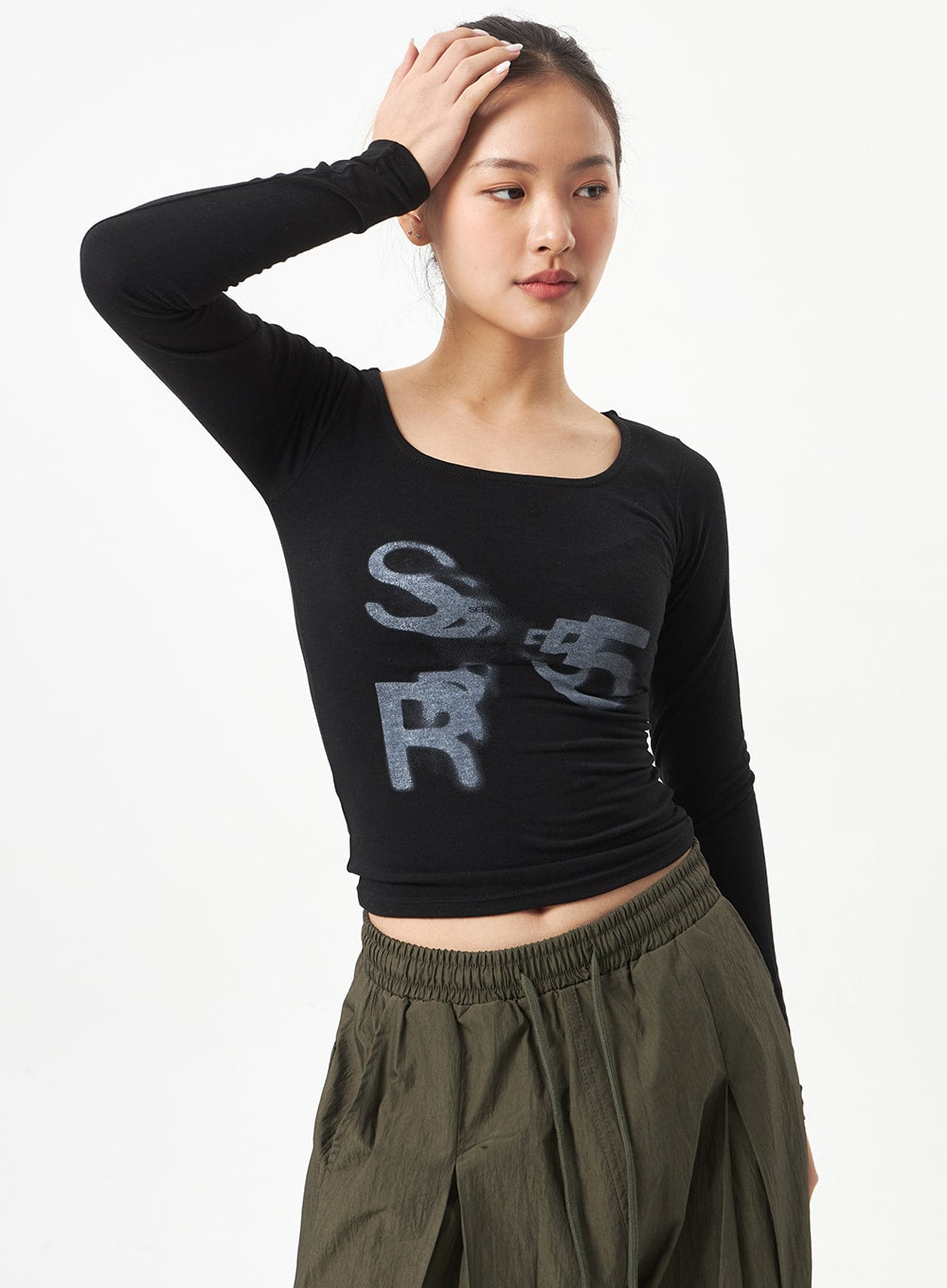 Square Neck Cropped Top CA318