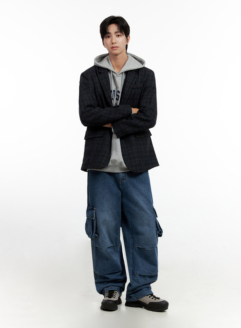 Men's Cargo Pocket Wide Leg Jeans IN401