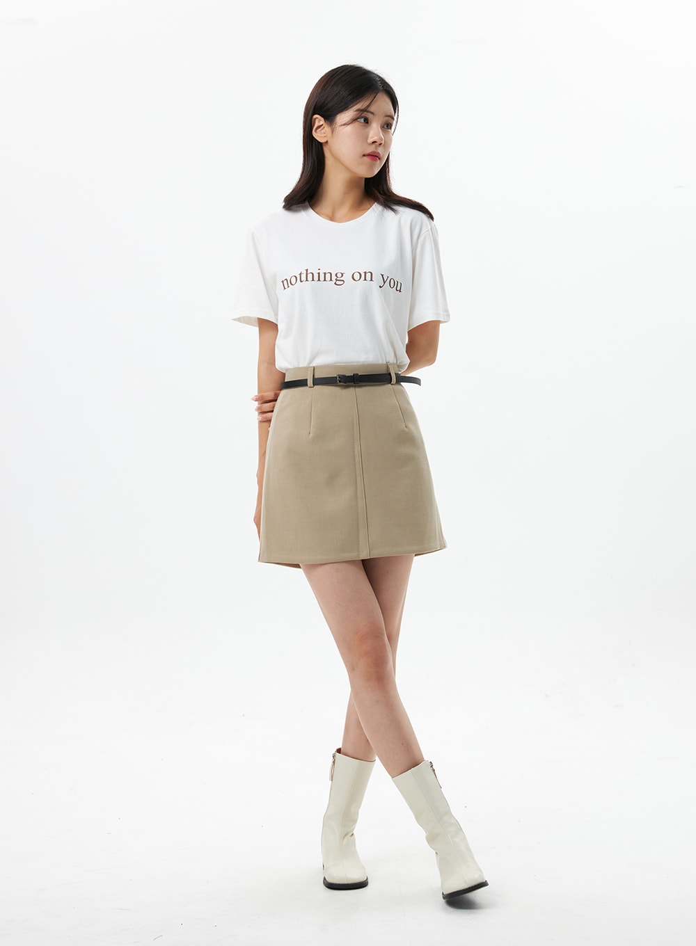 Buckle Mini Skirt OS325