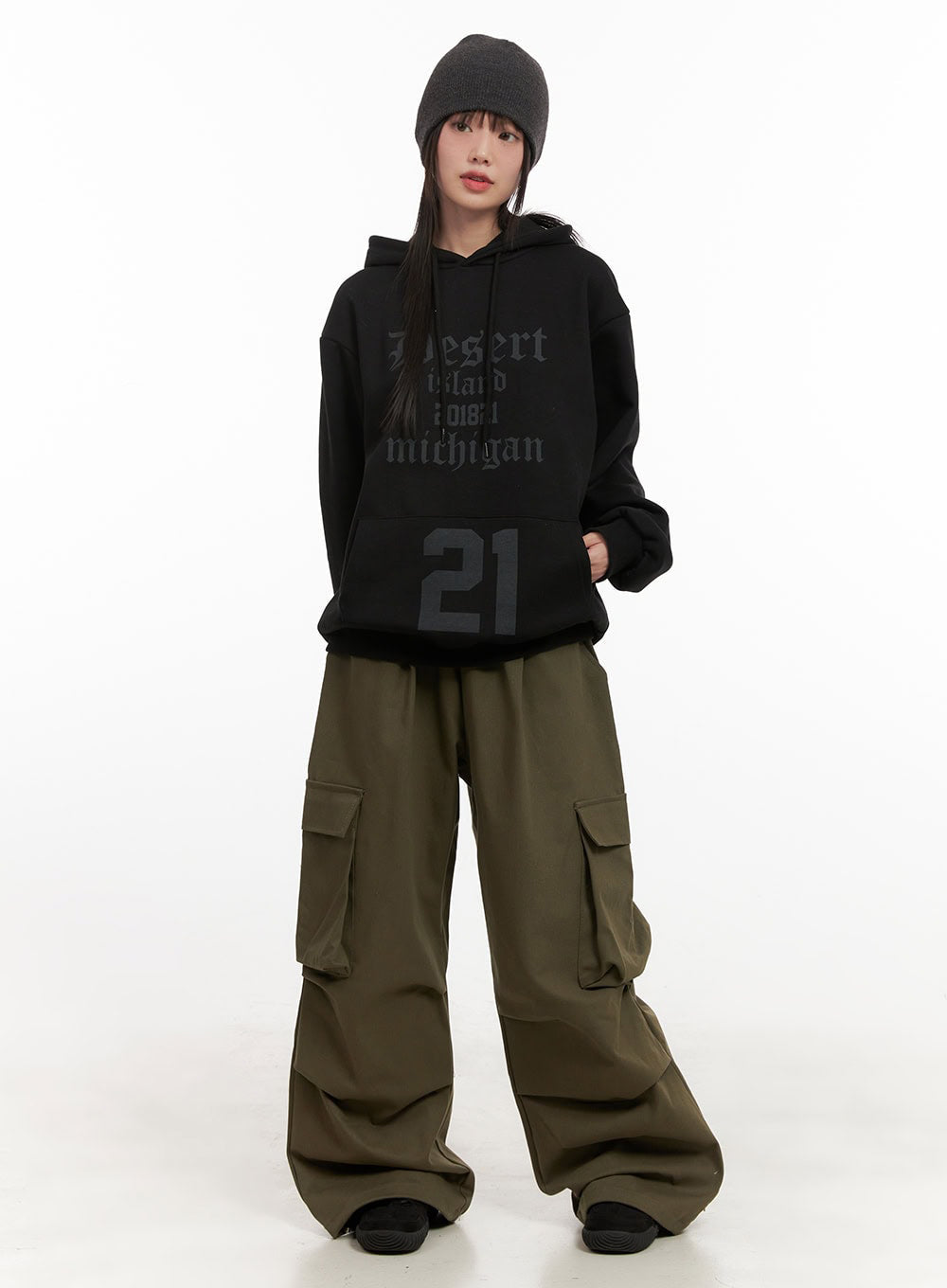 Unisex Oversized Cotton Cargo Pants CJ506