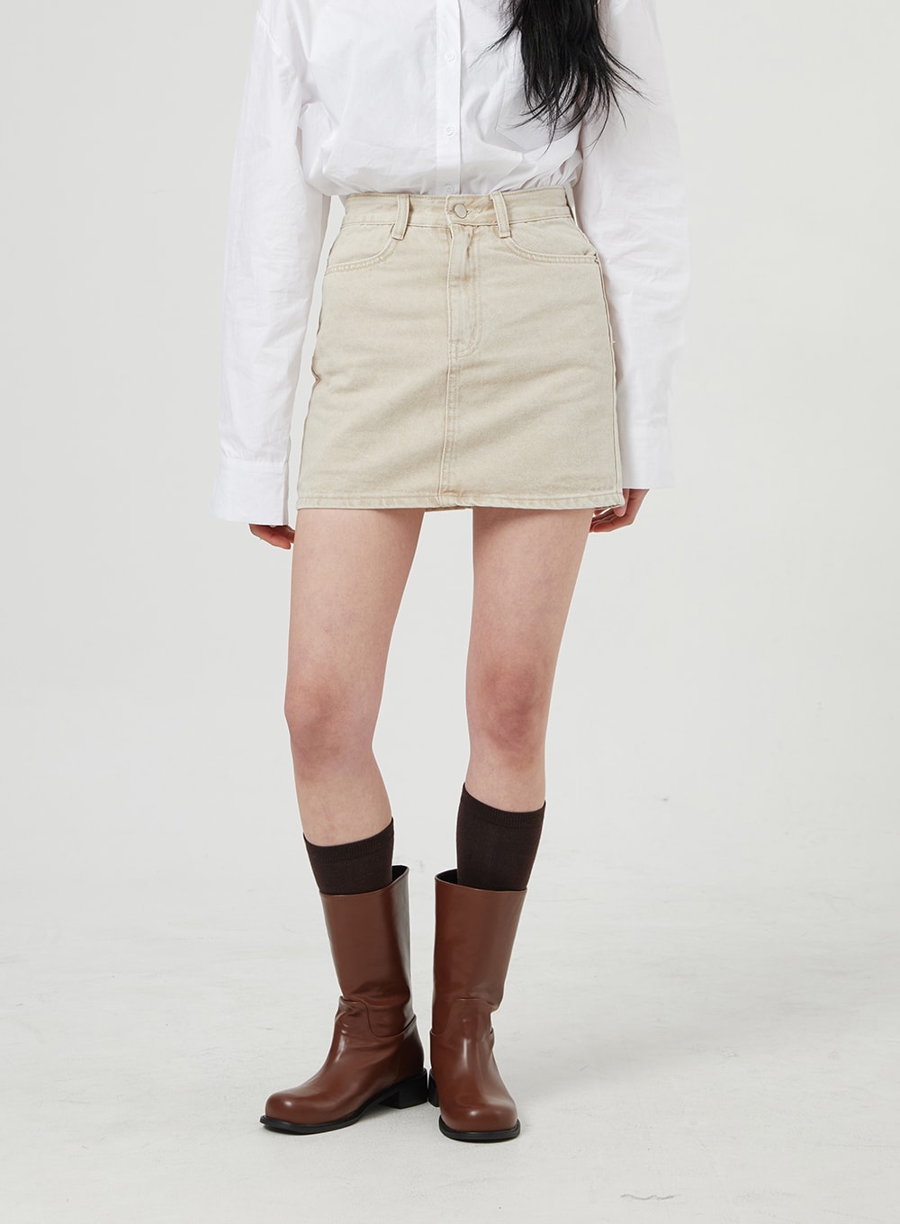 High Waist Cotton Skort OF328