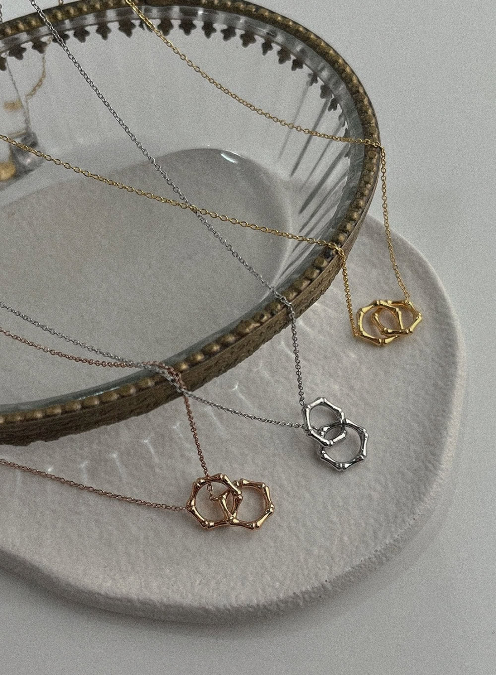 Half Two Ring Necklace IL405