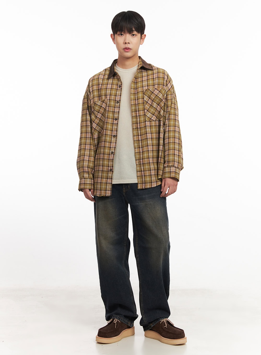 Men's Vintage Washed Wide-Leg Jeans IM527