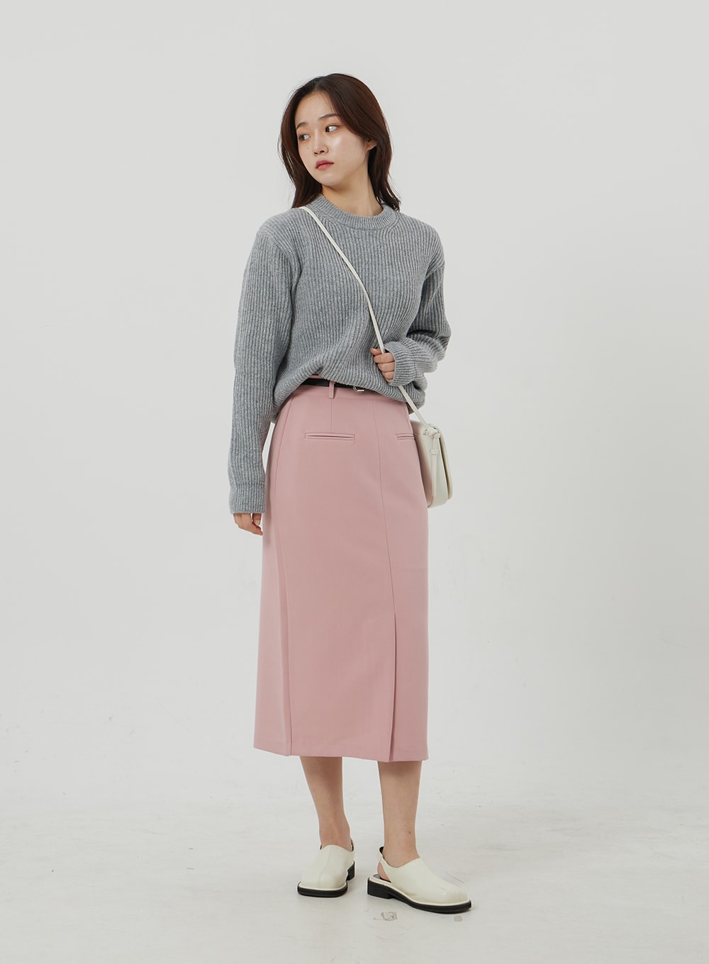 High Waist Front Slit Maxi Skirt OJ320