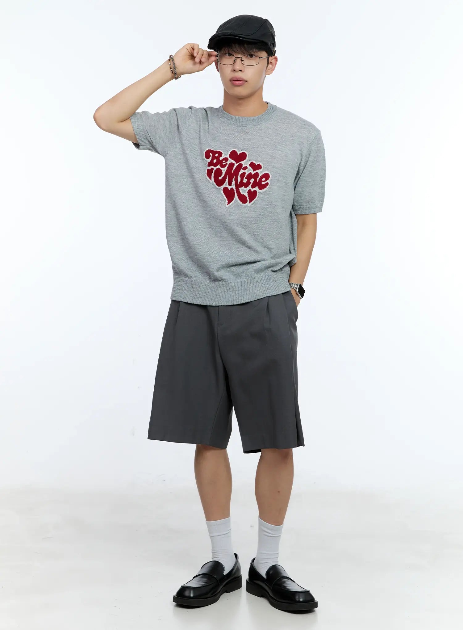 Men's Be Mine Embroidered Knit Tee IL517