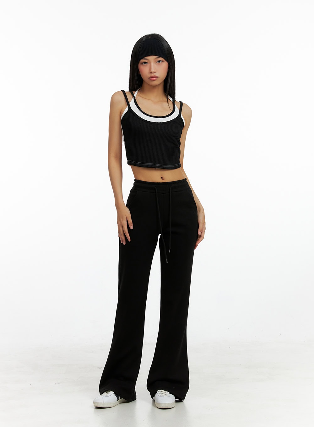 Slim Banded Bootcut Pants IL419