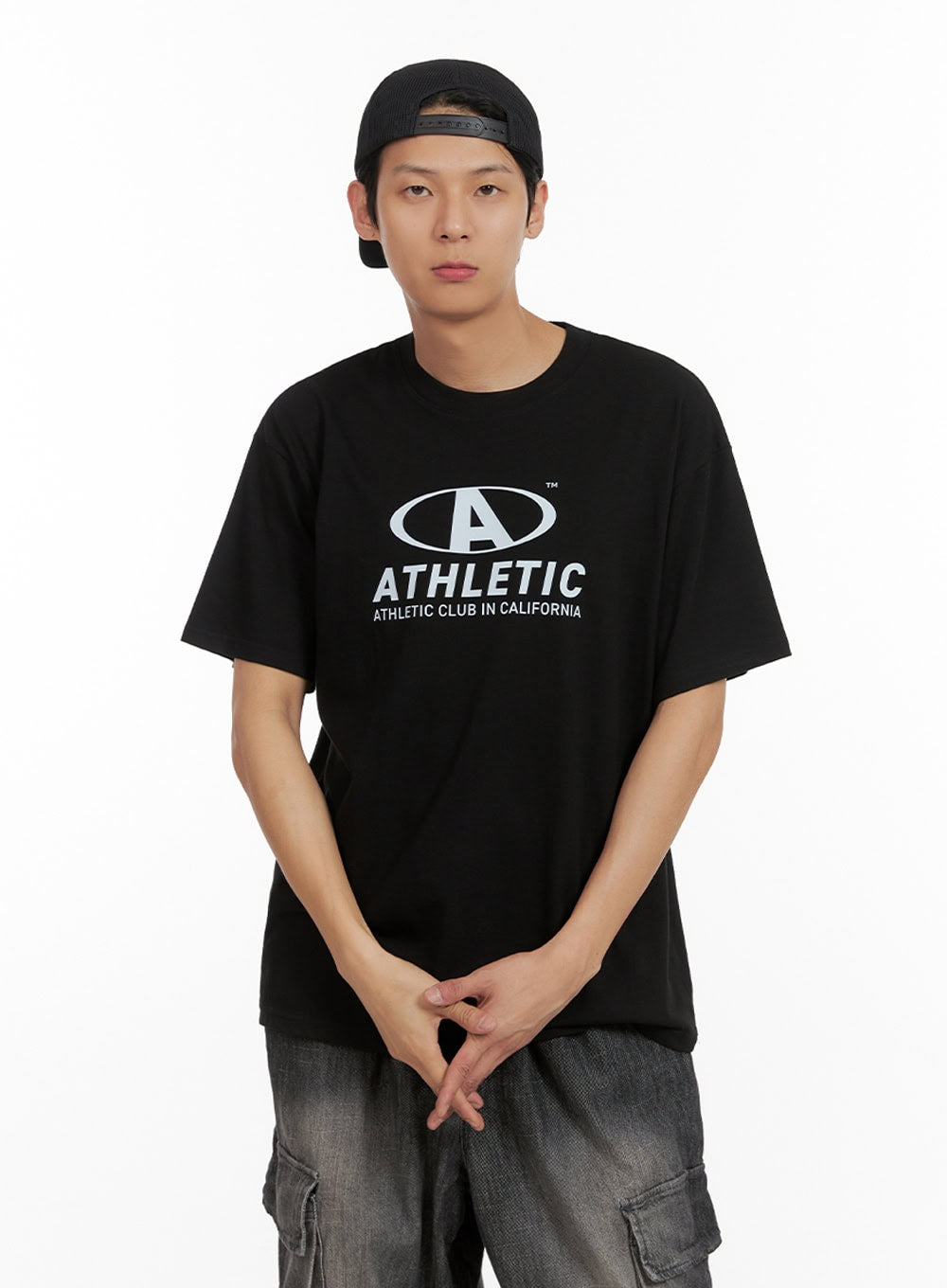 Men's Graphic Round Neck T-Shirt (Black) IL404