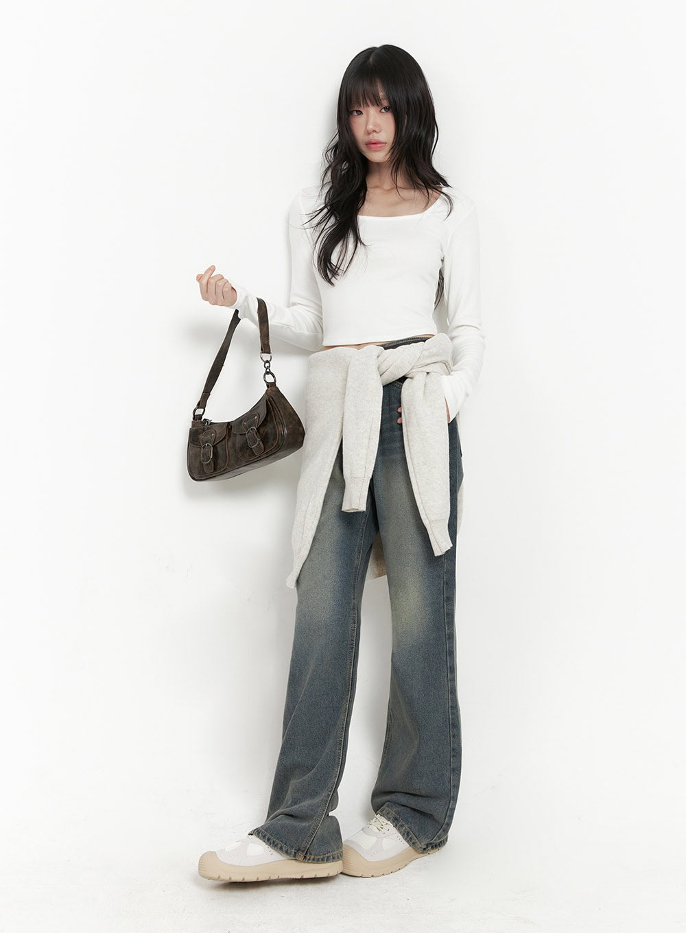 Asher Slimline Washed Bootcut Jeans ID402