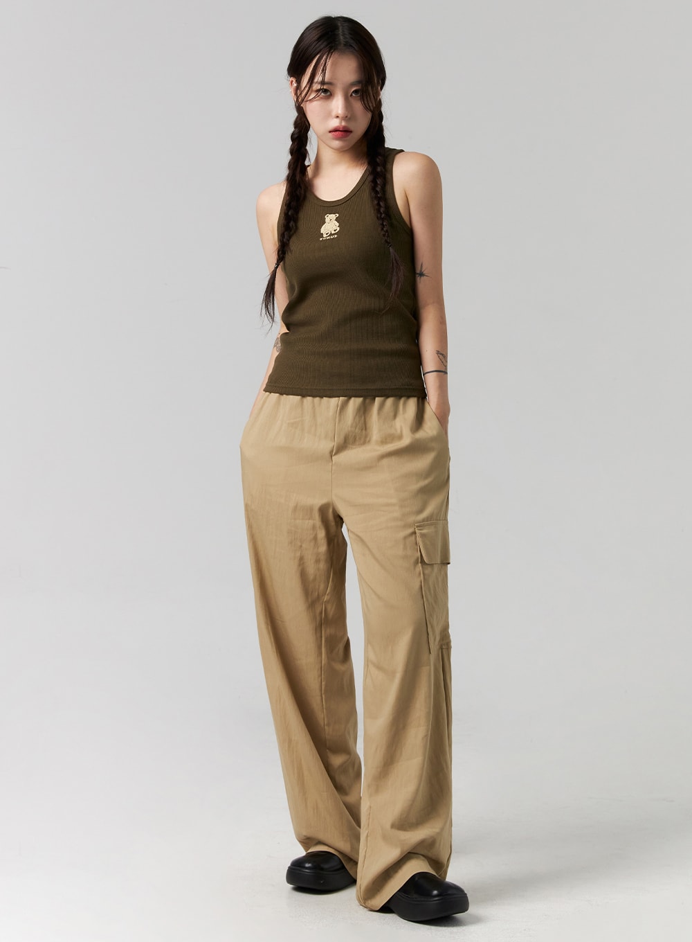 Elastic Waist Cargo Pants CG317
