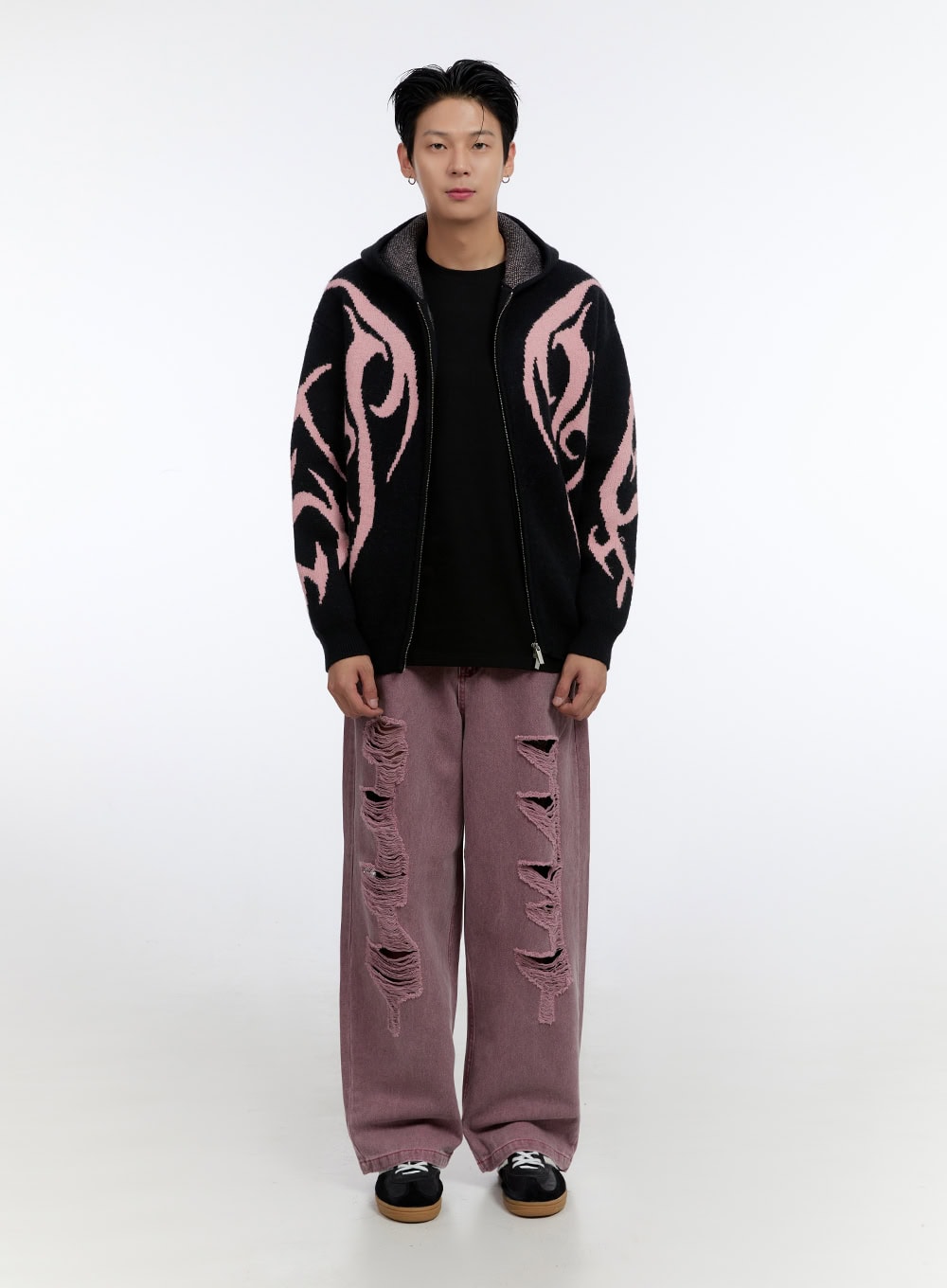 Men's Distressed Wide Leg Pants IO428