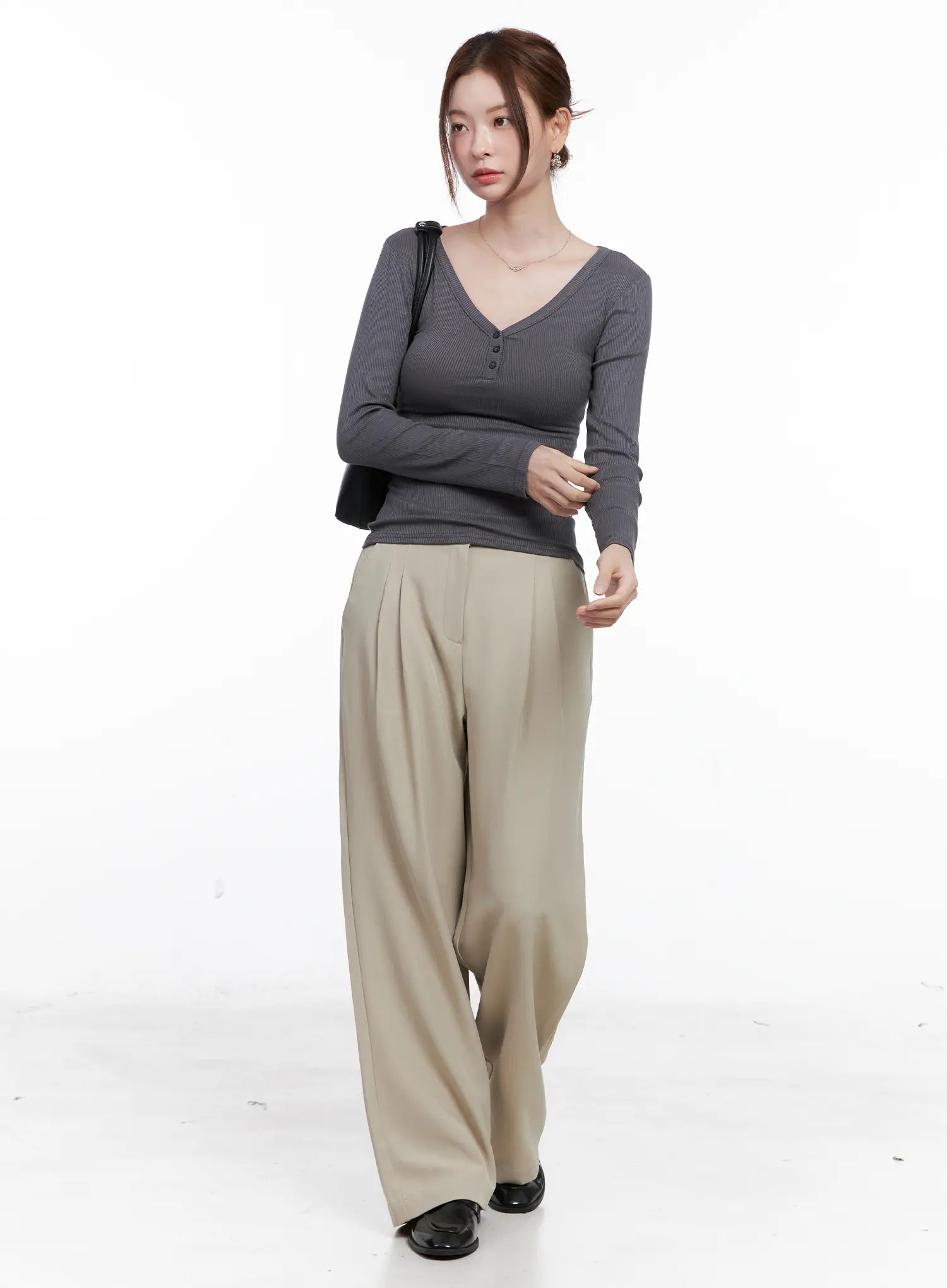 Elegant Pintuck Wide Slacks CG521