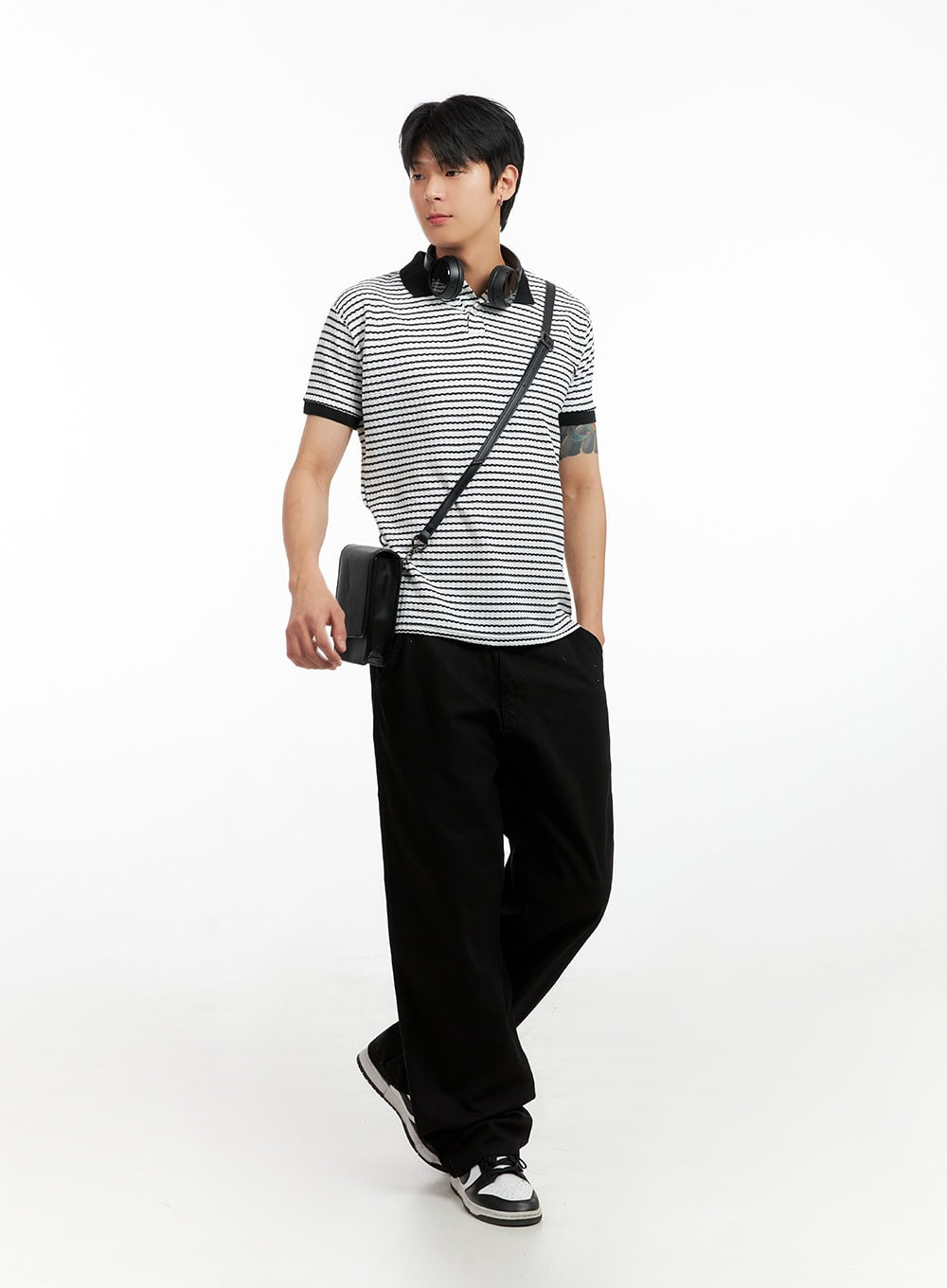 Men's Wide Fit Cotton Pants (Black) IG402