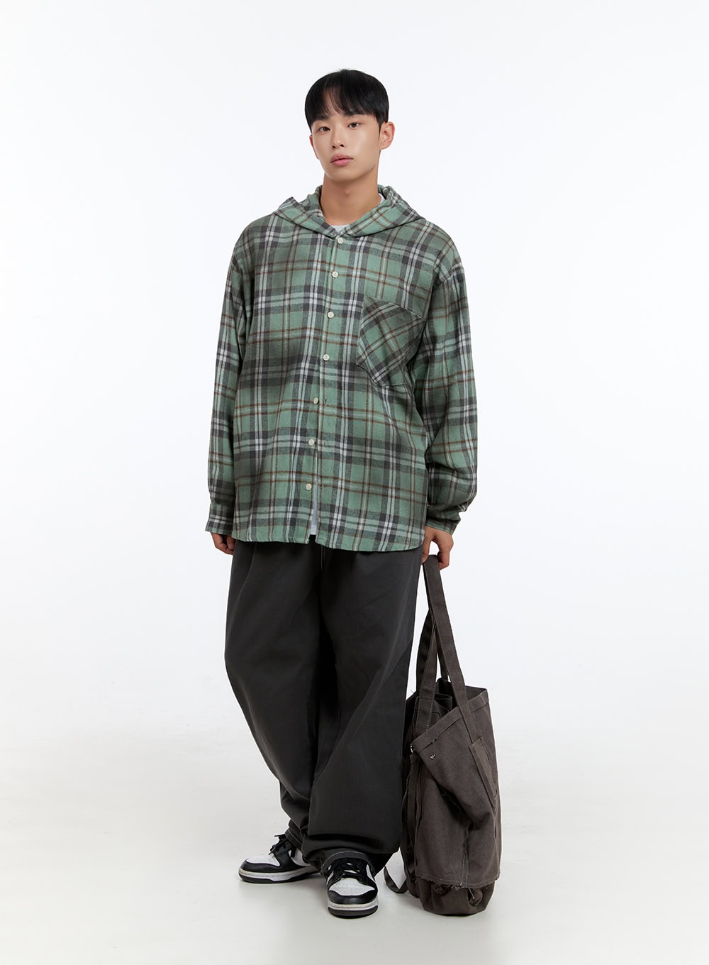 Men's Pintuck Wide Fit Cotton Pants IS413