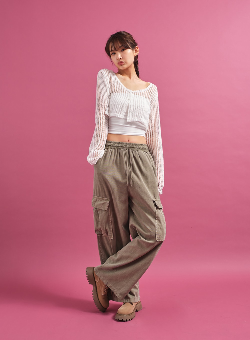 Sheer Mesh Crop Cardigan CY17