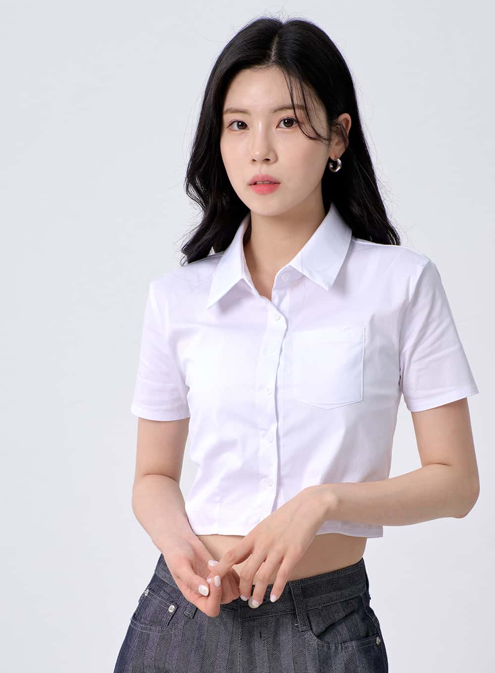 Slim Fit Cropped Shirt OM330