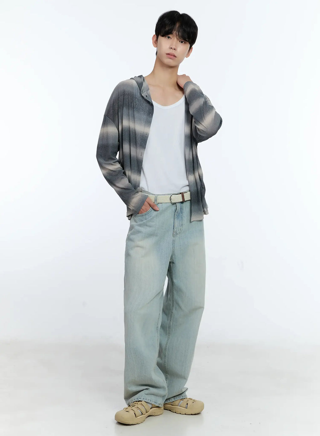 Men's Ombre Striped Zip-Up Jacket IG501