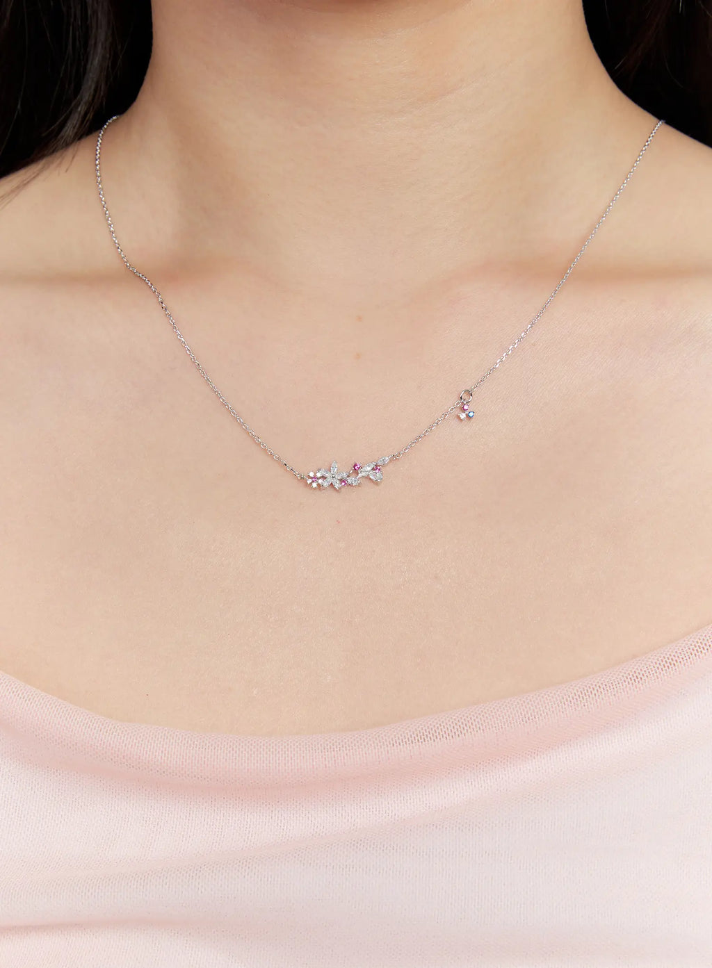 Accent Petal Ruby Necklace IS517