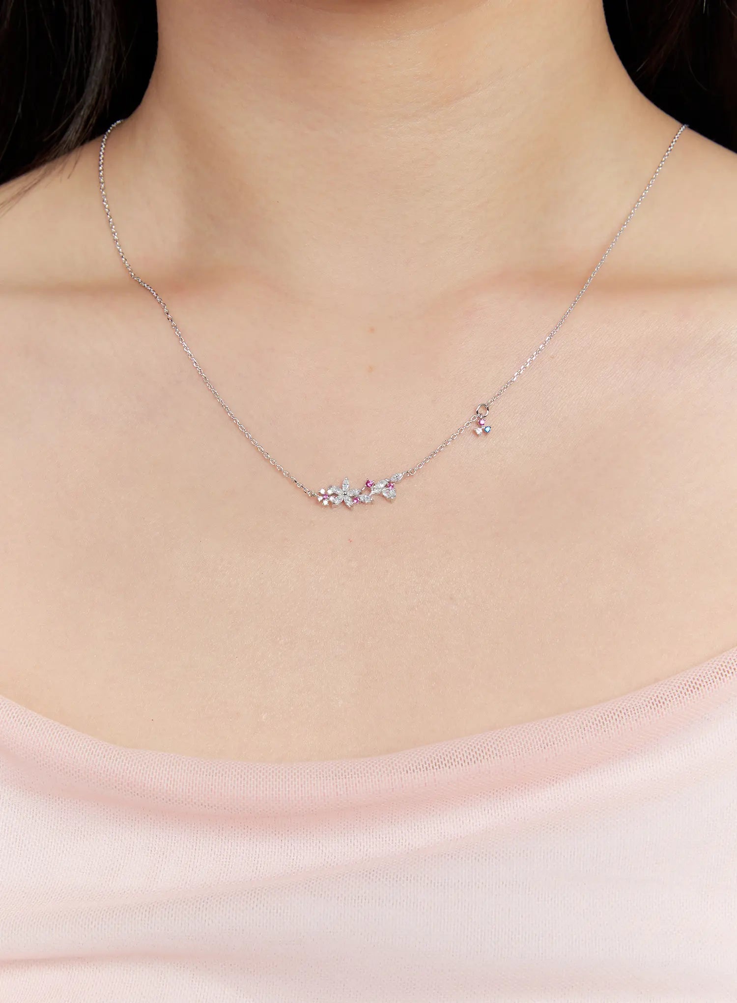 Accent Petal Ruby Necklace IS517