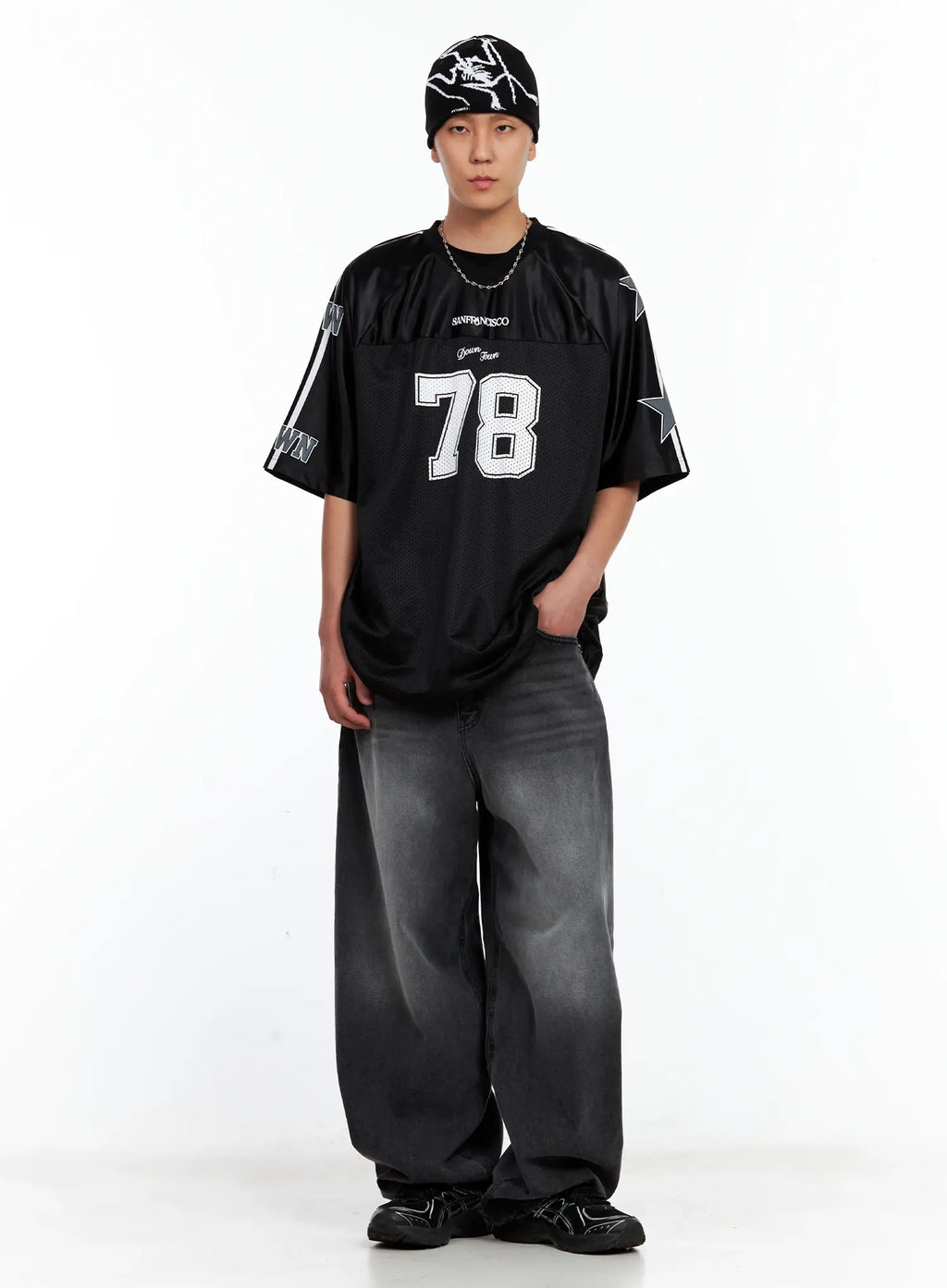 Men's Wide Balloon-Fit Denim Jeans IL514