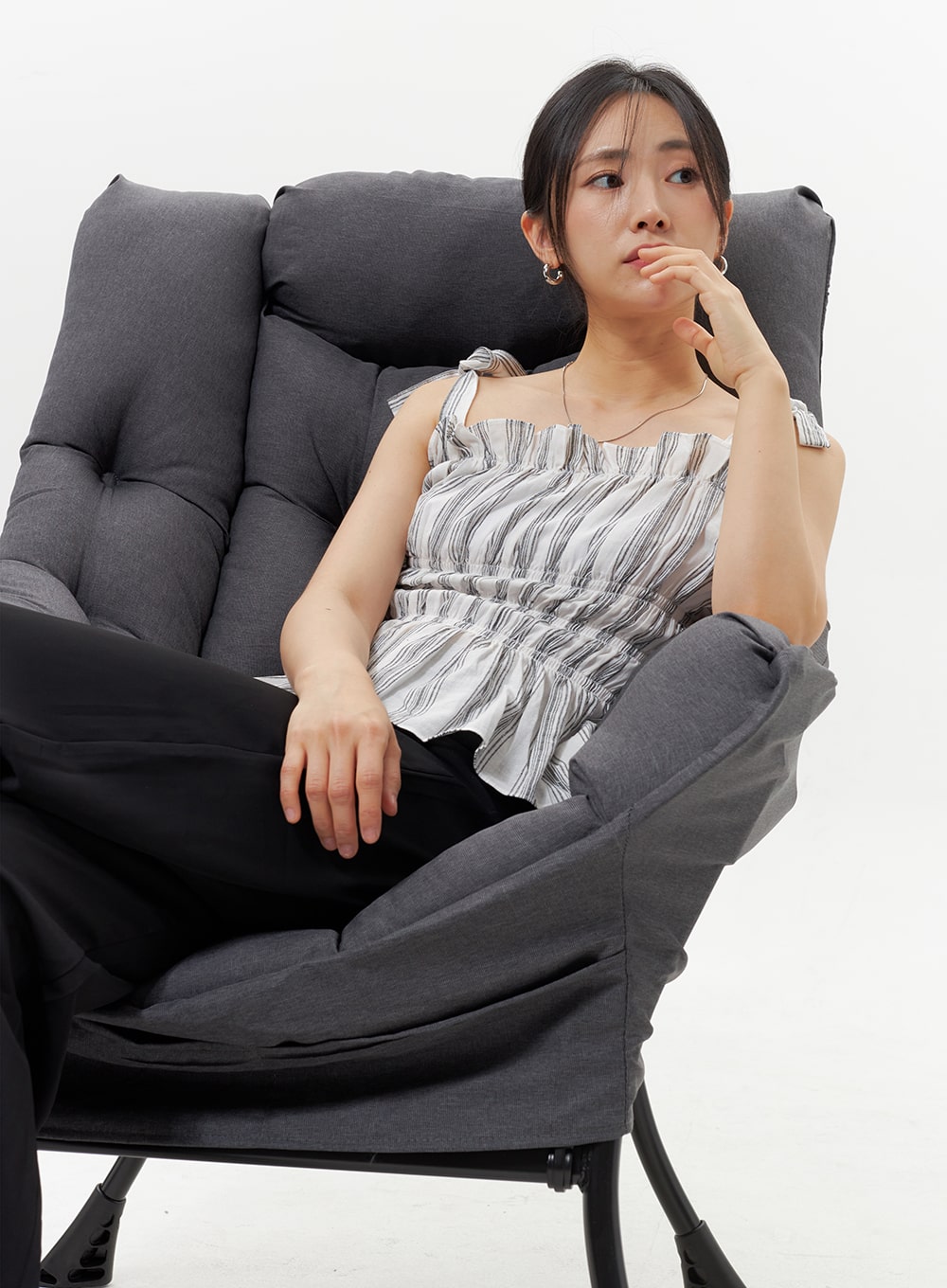 Stripe Frill Top OY326