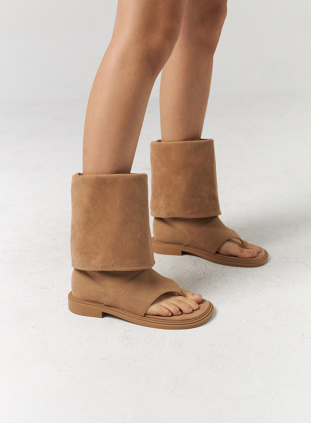 Cut Out Toe Mid-Calf Boots CL310