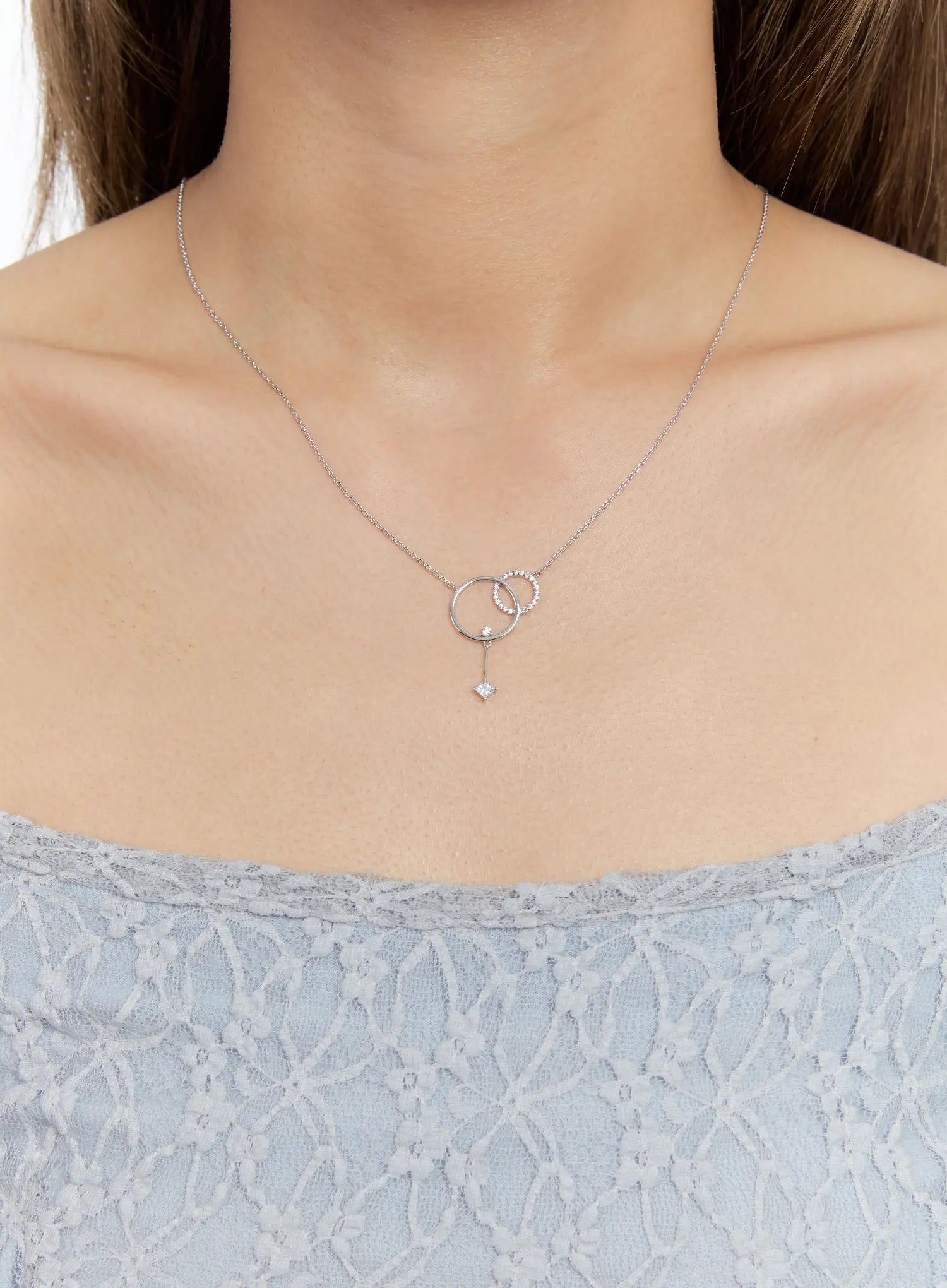 Duo Halo Link Necklace IS517