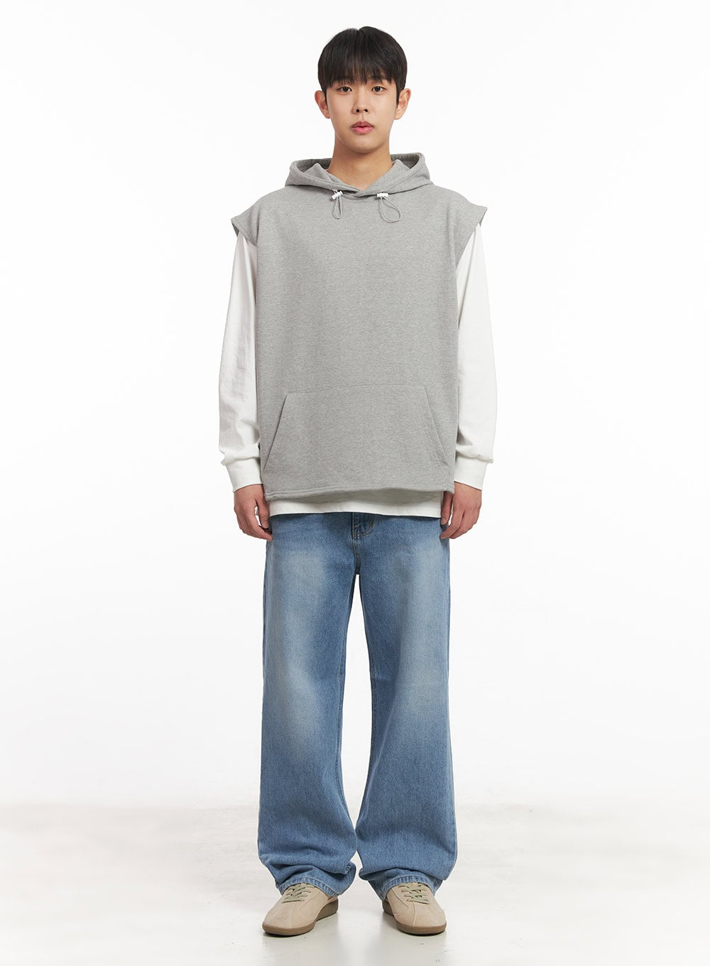 Men's Wide-Fit Washed Jeans IM517