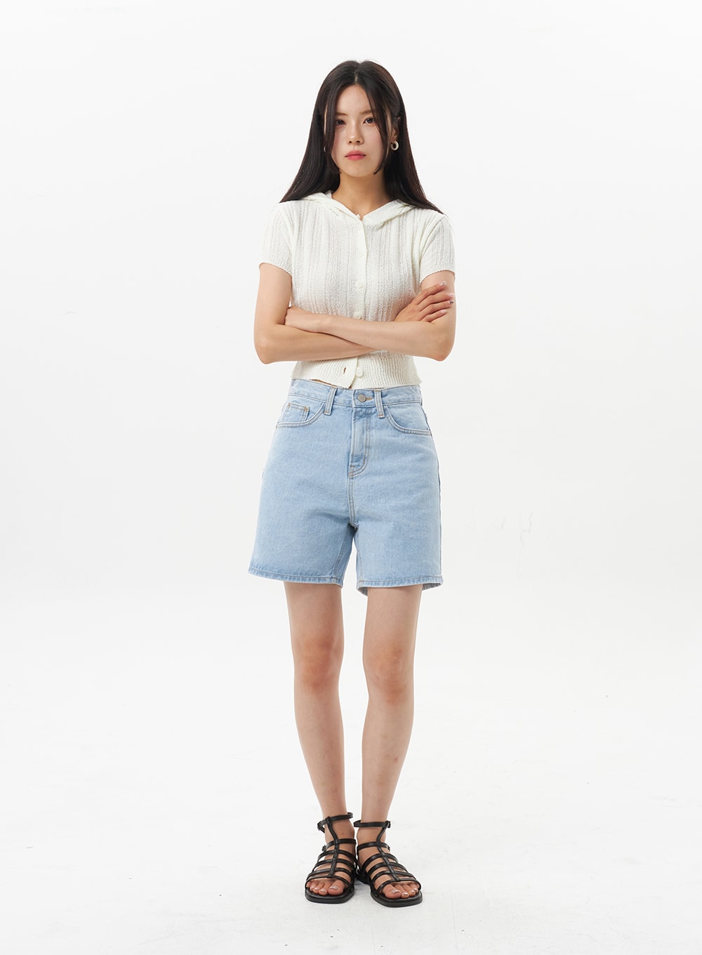 Mid-Rise Denim Shorts OU328
