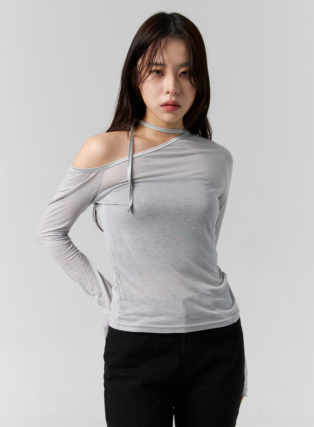 One Shoulder Long Sleeve Top CG317