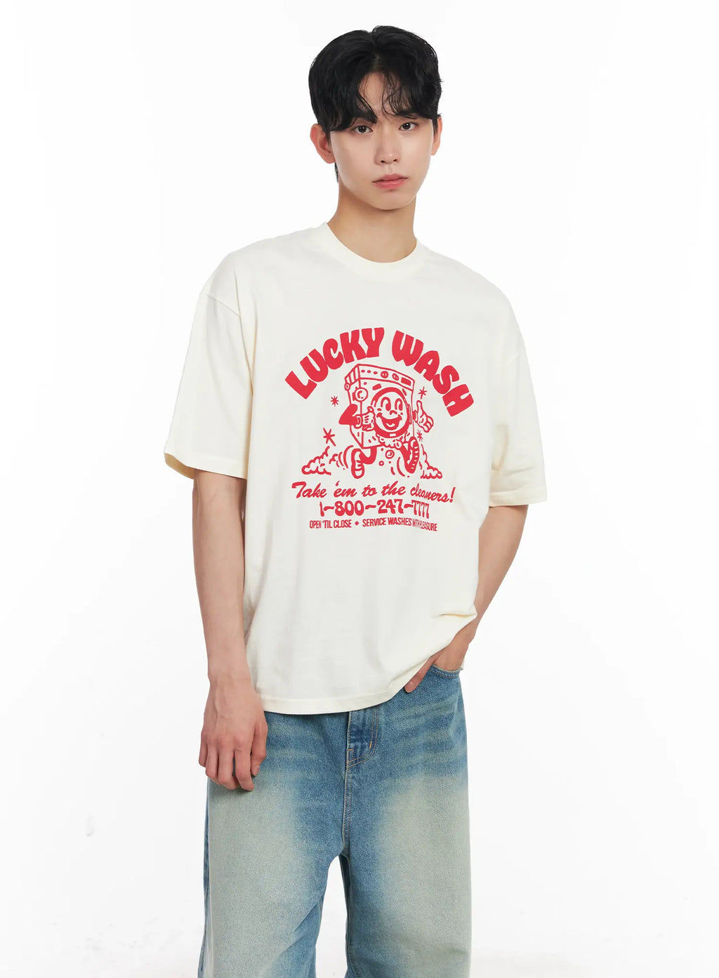 Men's Vintage "Lucky Wash" Graphic T-Shirt IL501