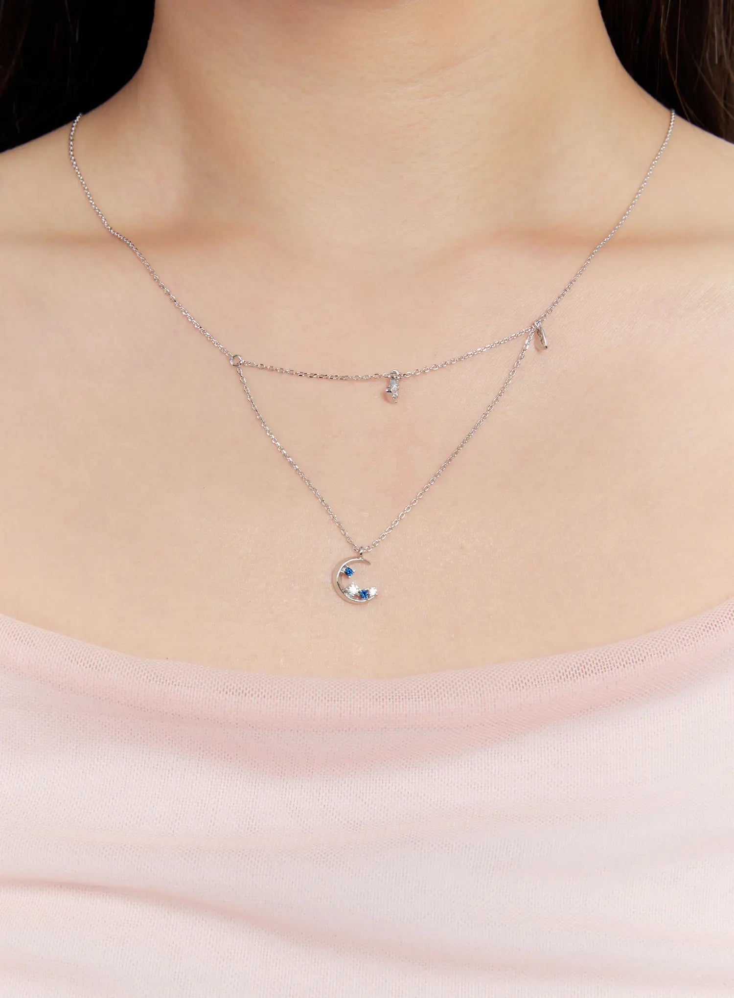 Azure Crescent Necklace IS517