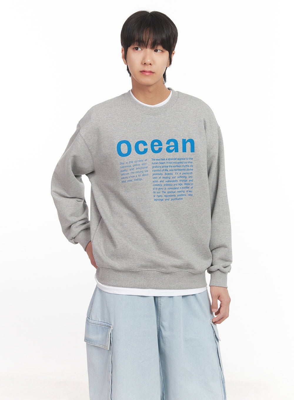 Men's Loose-Fit Graphic Crew Neck IA511