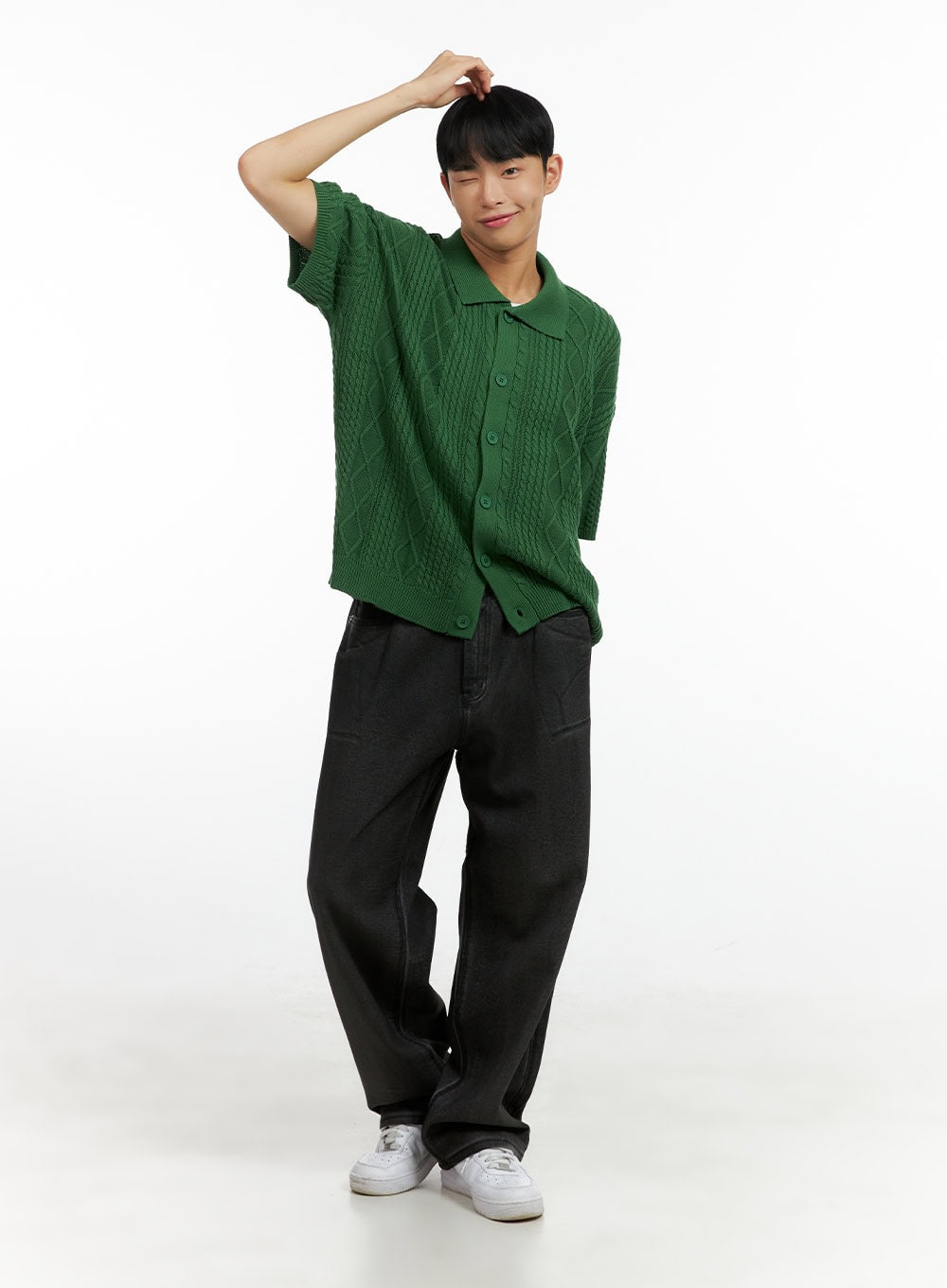 Men's Denim-Washed Loose Fit Jeans CL429